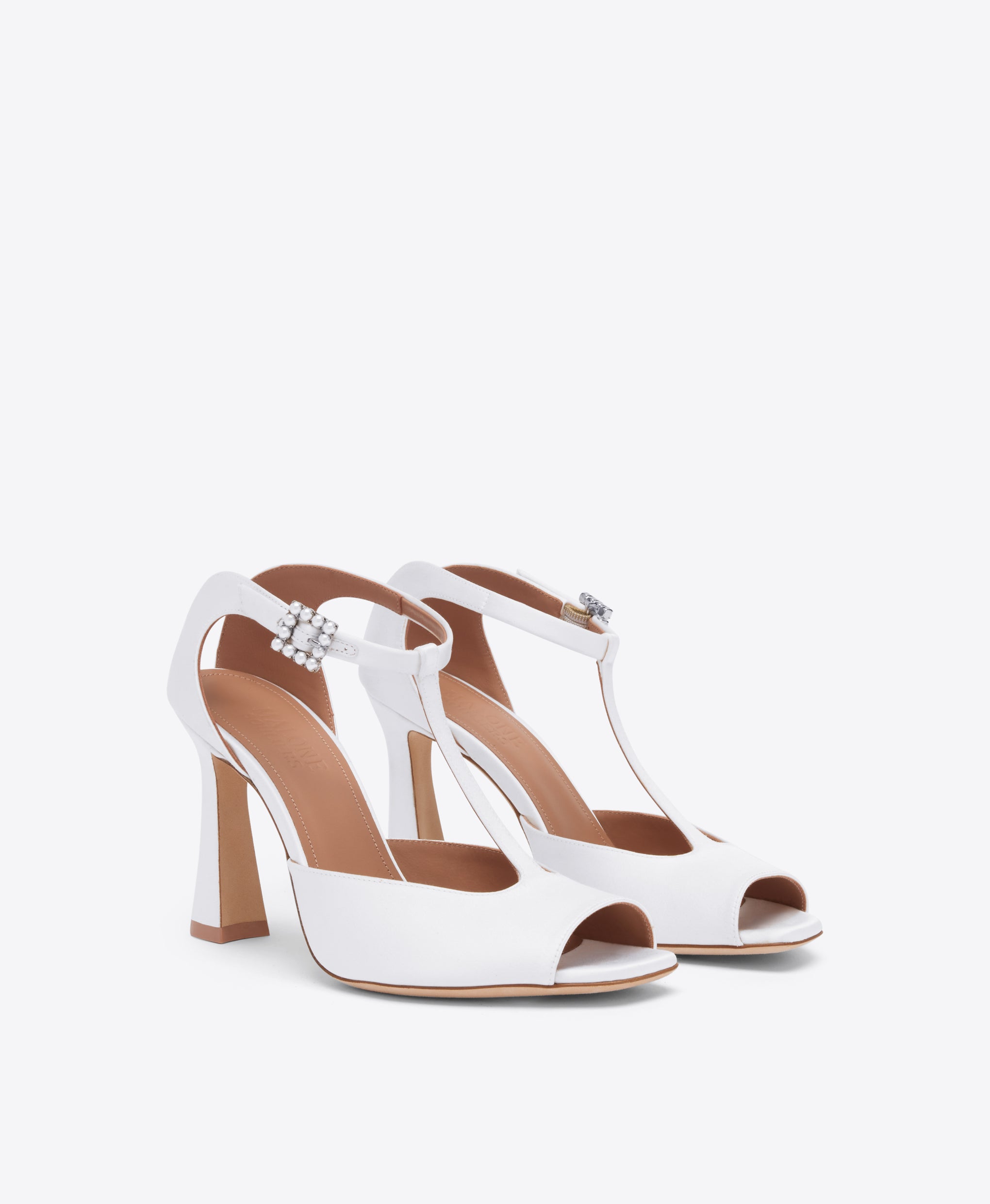 Nomi 90 White Satin Sandals Malone Souliers