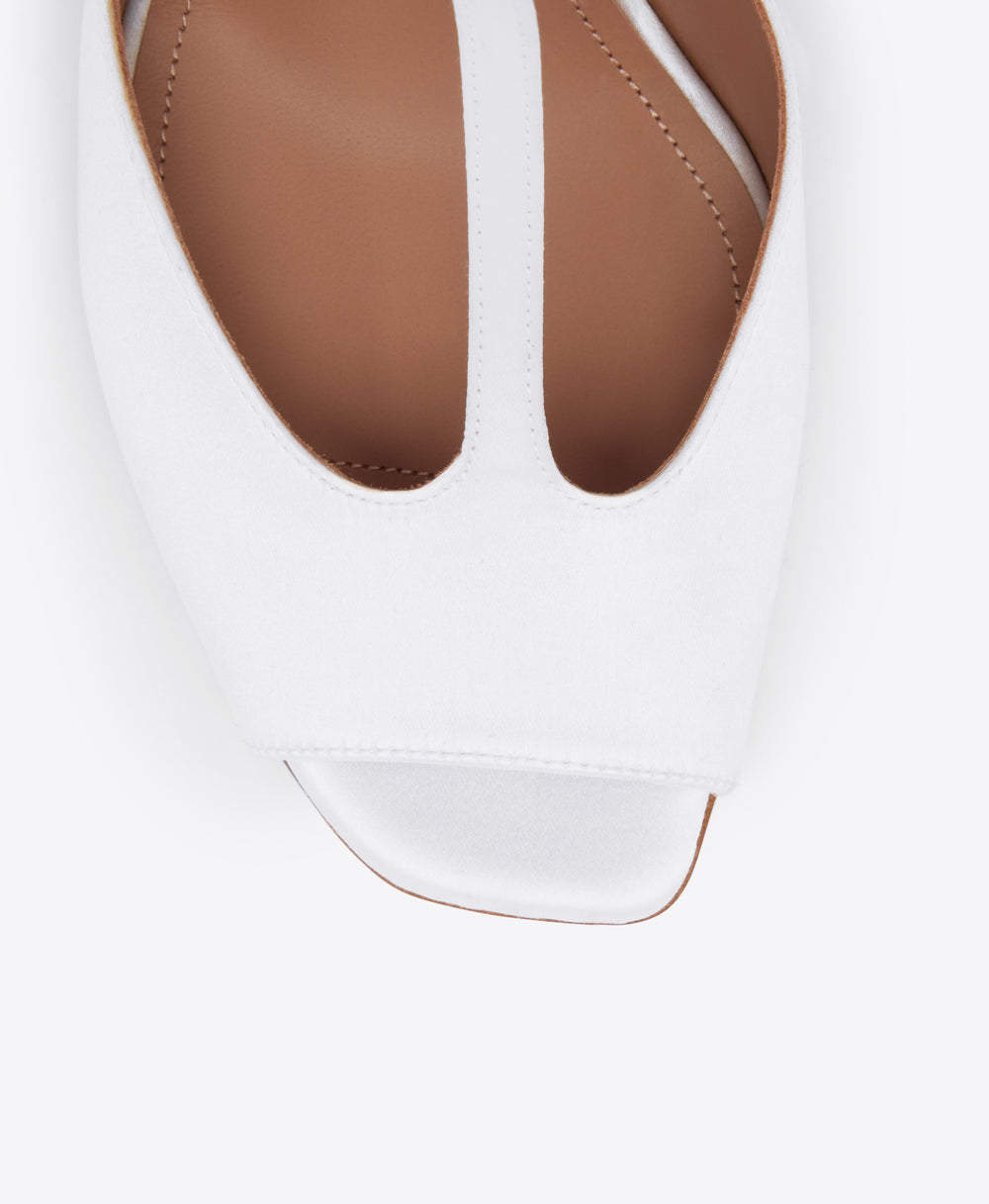 Nomi 90 White Satin Sandals Malone Souliers