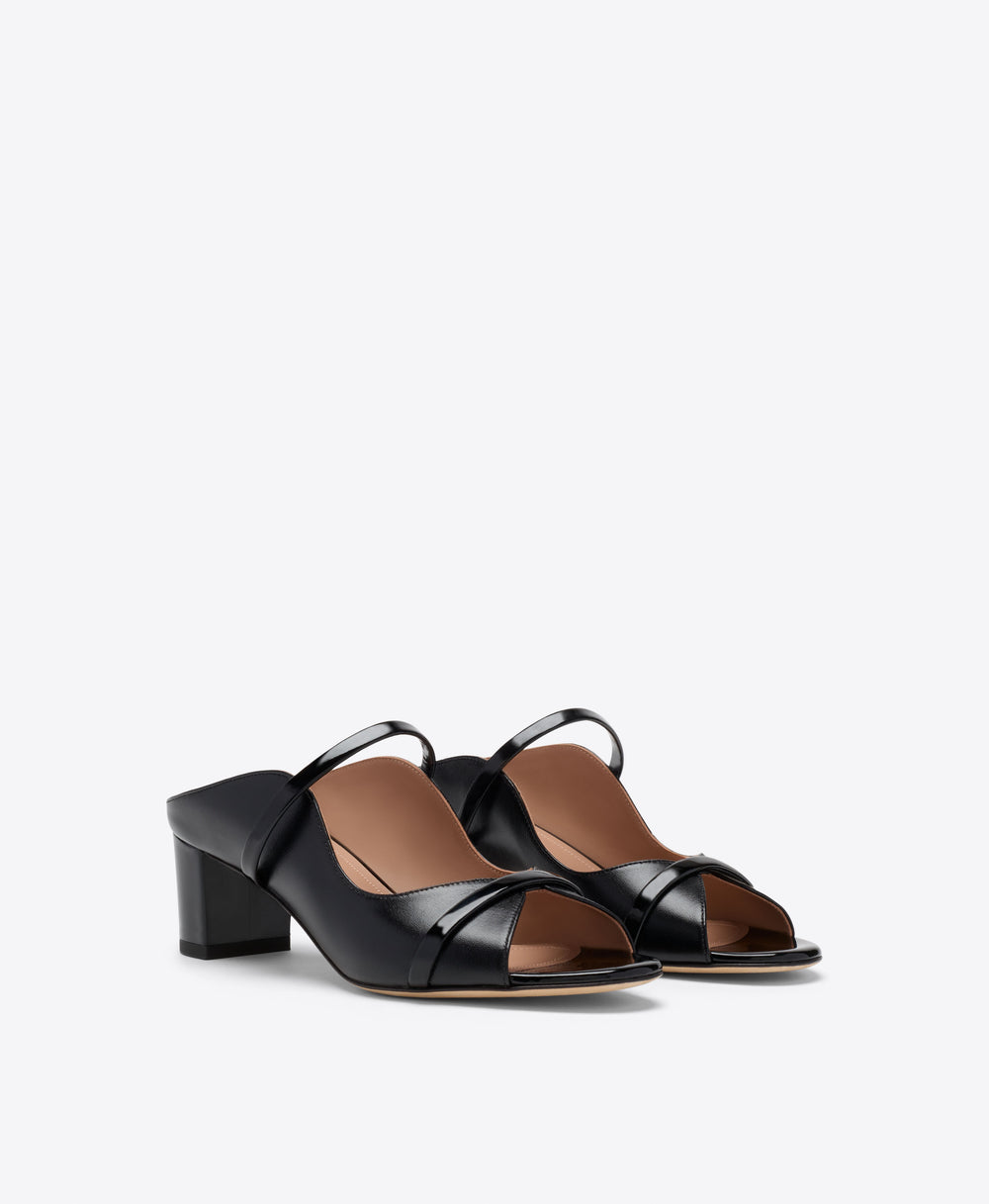 Norah 45 Black Leather Sandals Malone Souliers