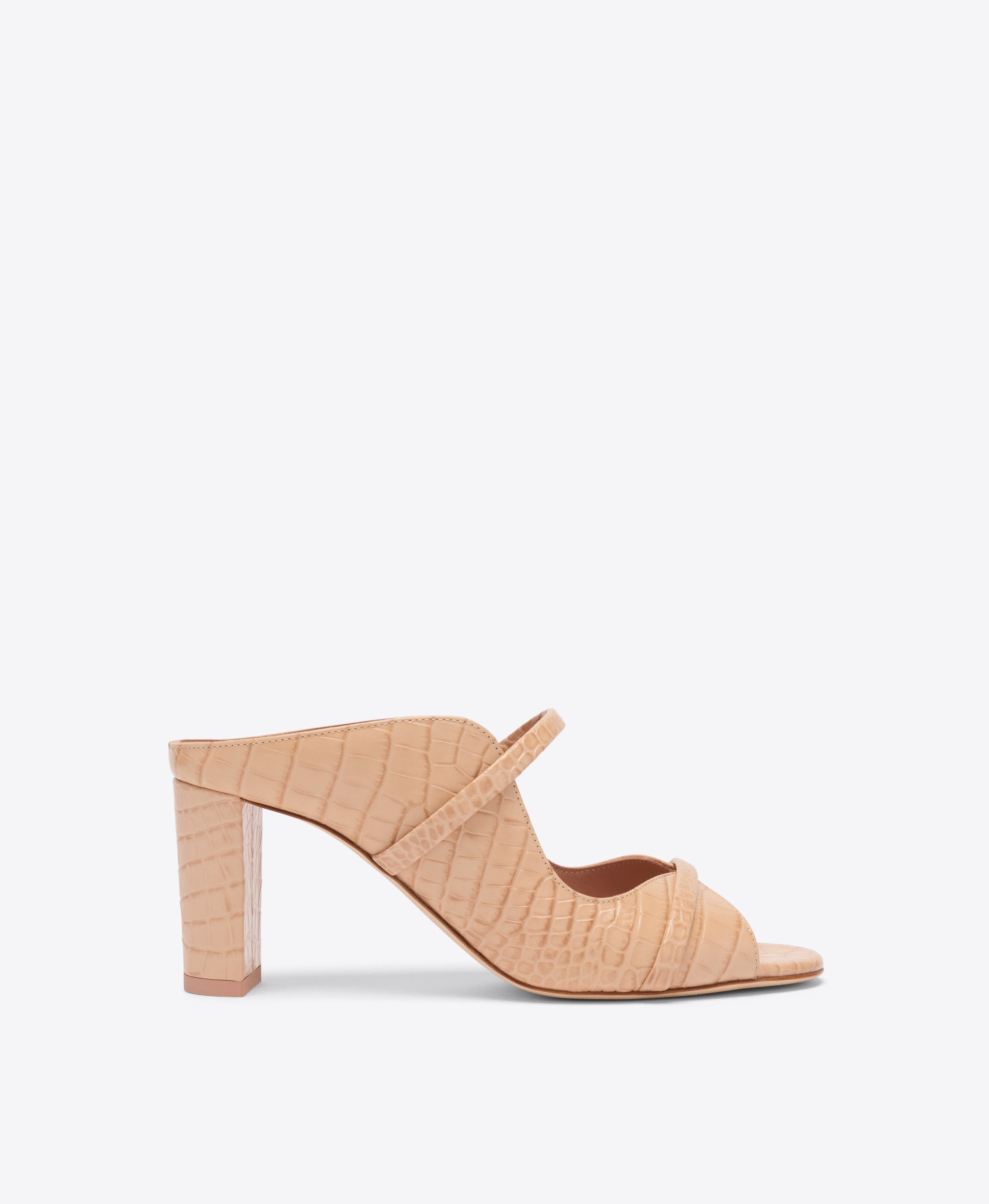 Norah 70 Buff Embossed Leather Sandals