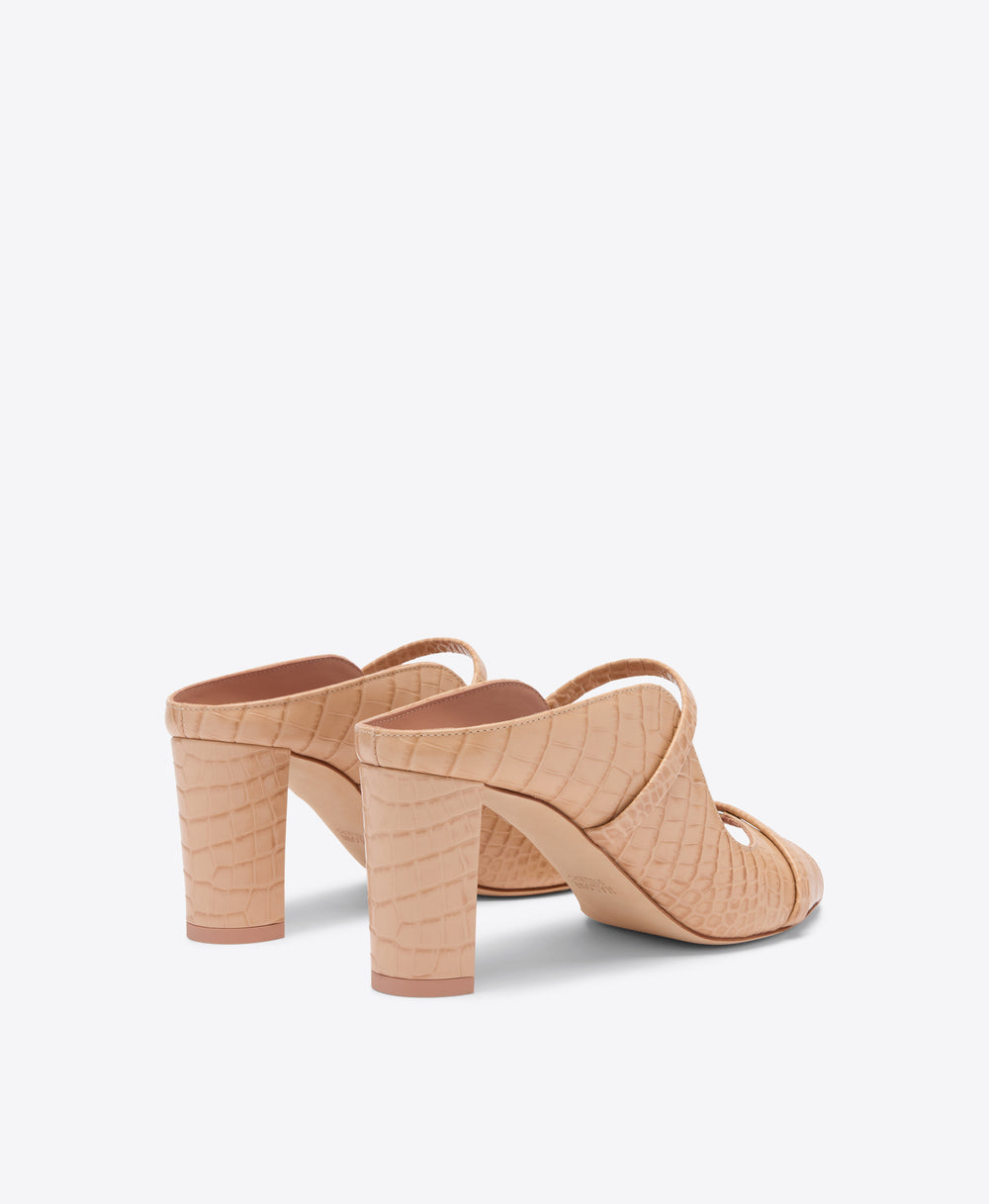 Norah 70 Buff Embossed Leather Sandals  Malone Souliers