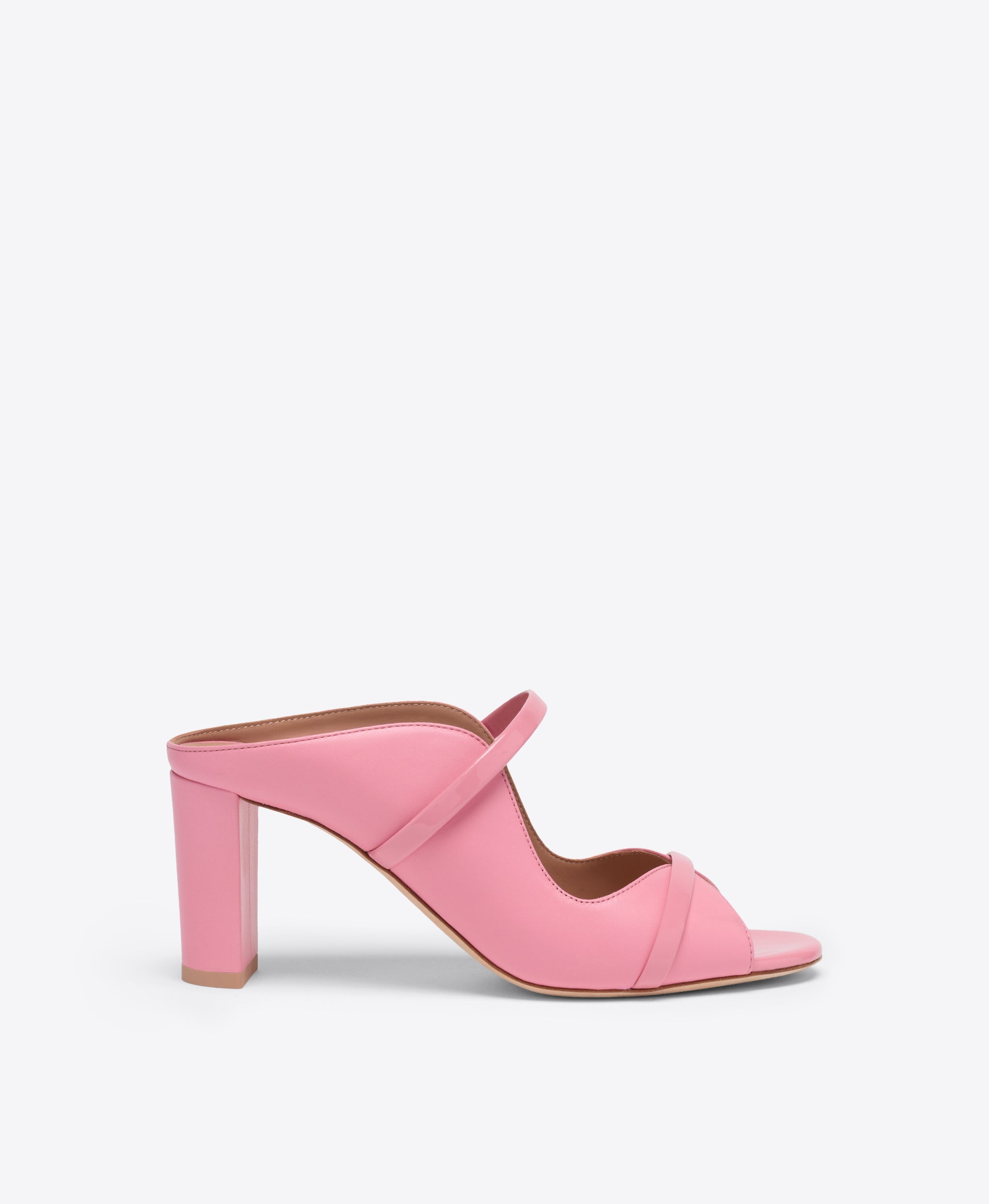 Norah 70 Pink Leather Heeled Sandals Malone Souliers