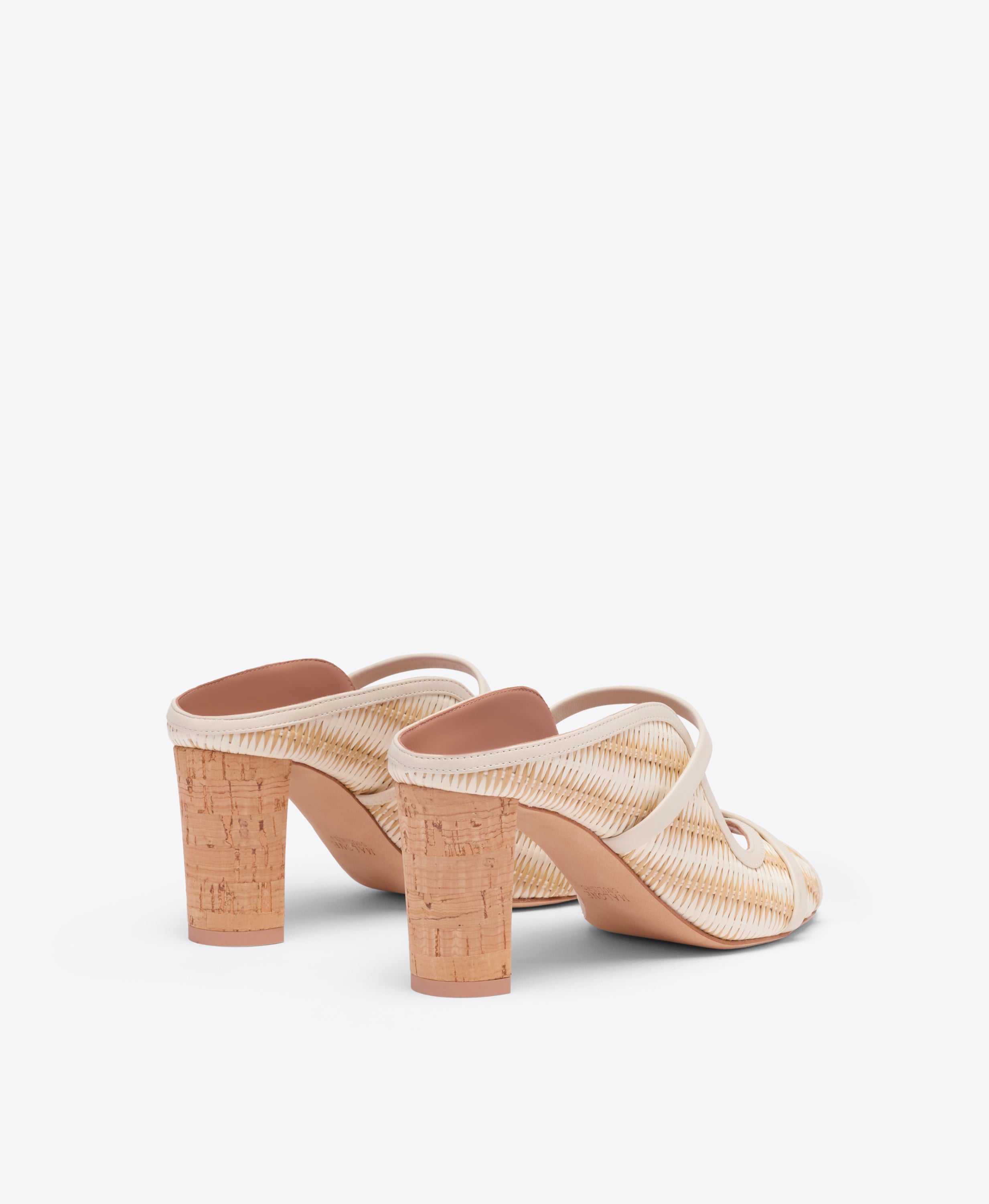 Norah 70 White Raffia Heeled Sandals | Malone Souliers