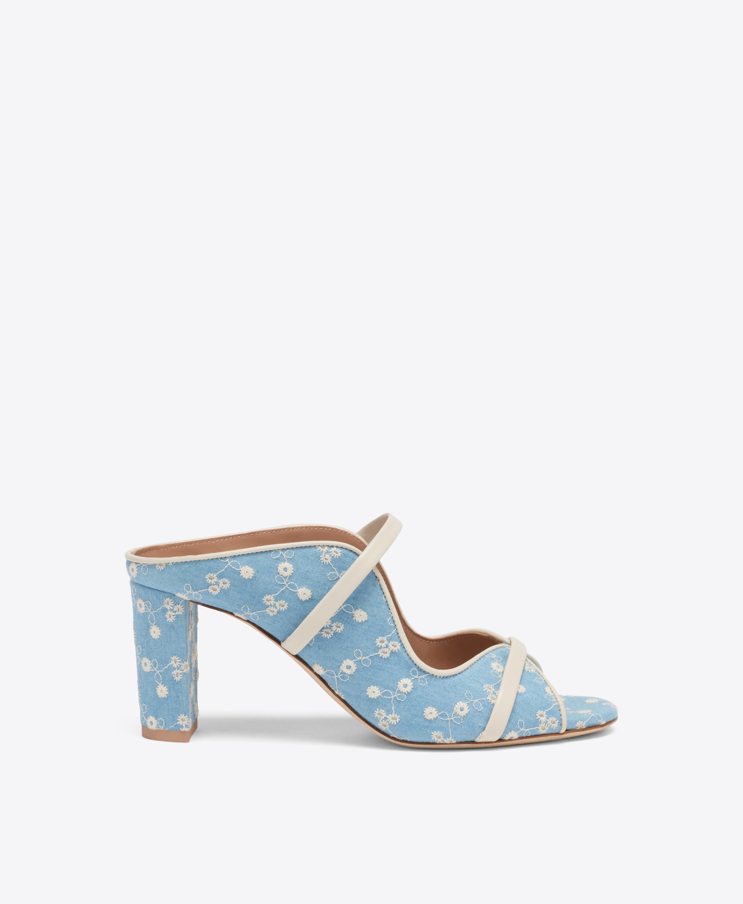 Norah 70 Floral Denim Heeled Sandals