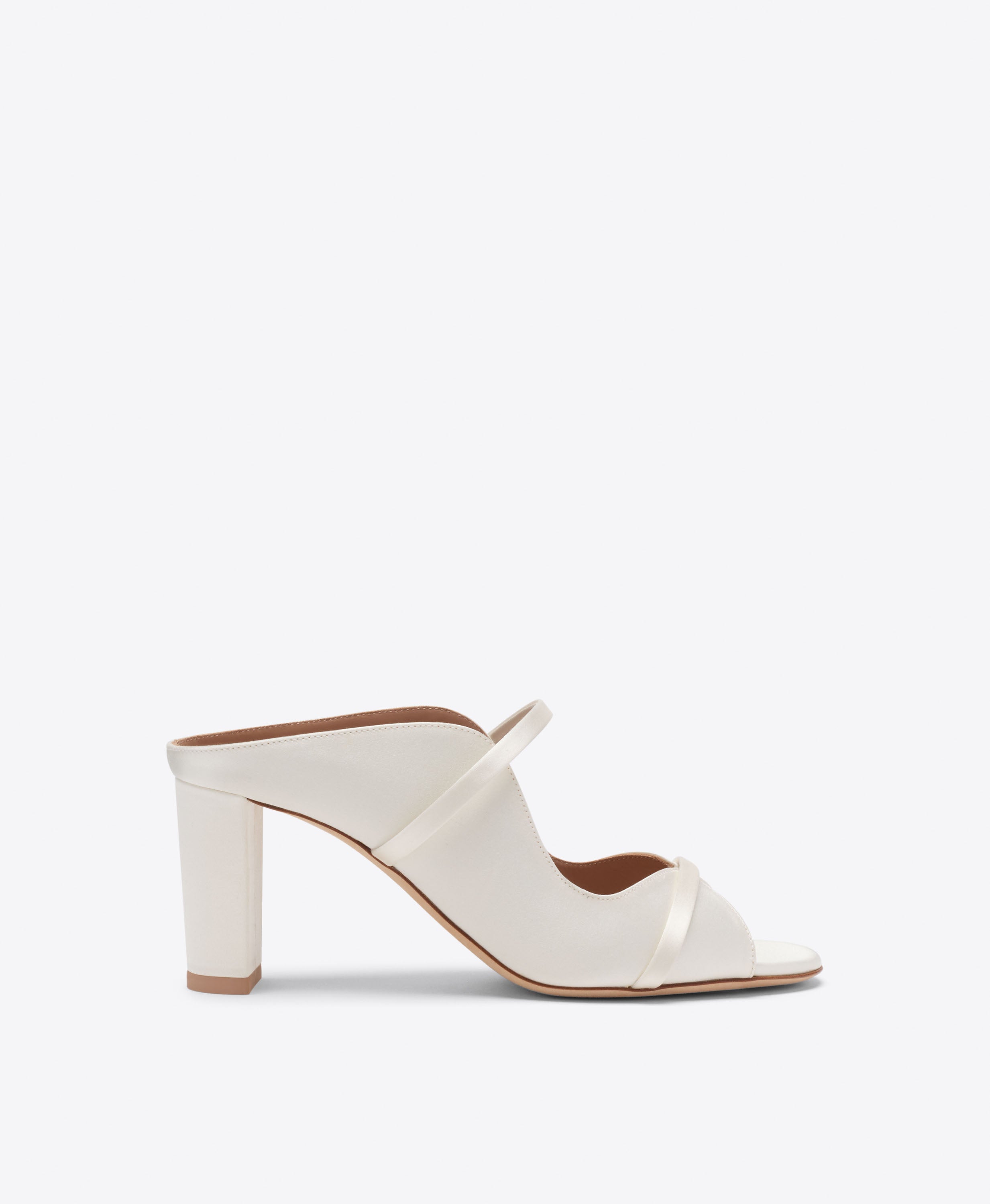Malone Souliers Norah 70 White Satin Heeled Sandals