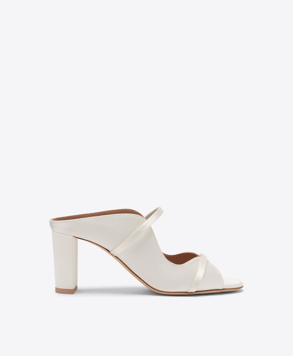 Malone Souliers Bridal Norah 70 White Satin Sandals