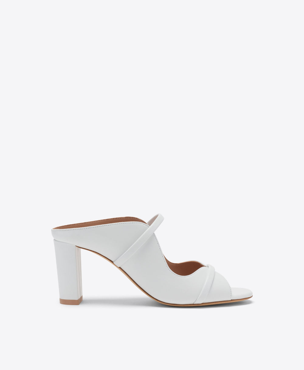 Malone Souliers Bridal Norah 70 White Leather Sandals