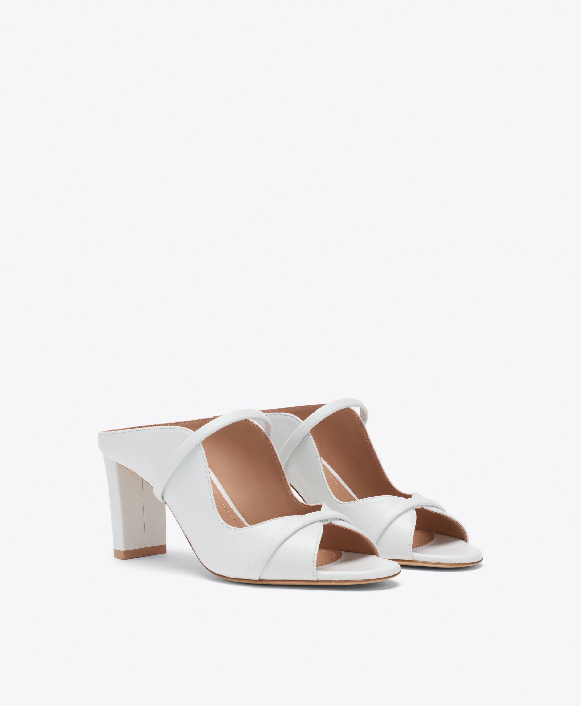 Malone Souliers|Norah 70 White Leather Heeled Sandals