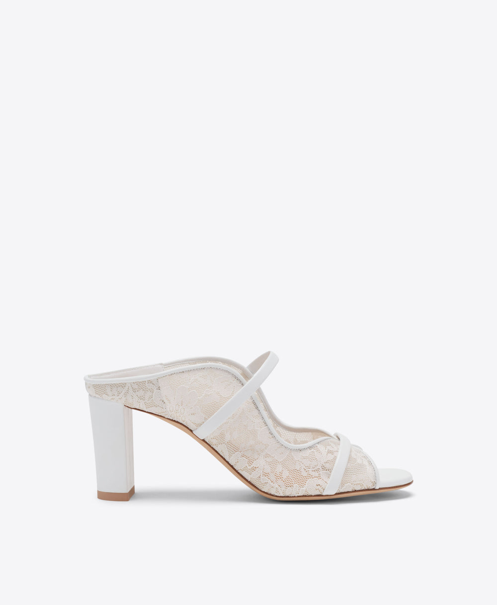 Malone Souliers Bridal Norah 70 White Lace Sandals