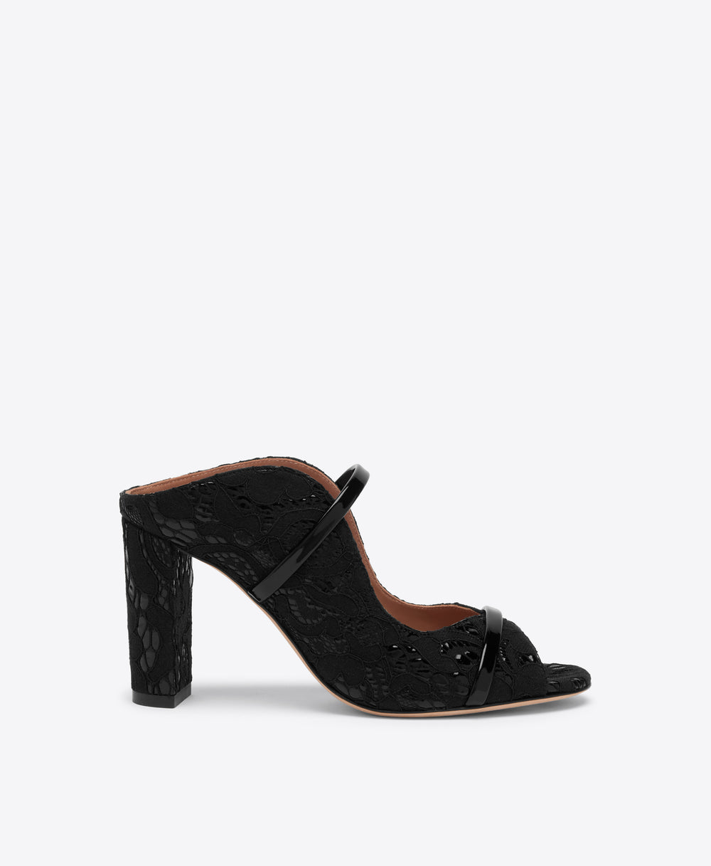 Norah 85 Black Gloss Sandals Malone Souliers