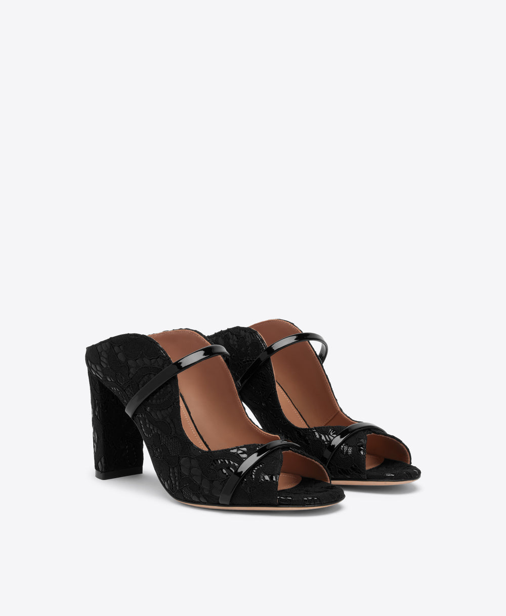 Norah 85 Black Gloss Sandals Malone Souliers