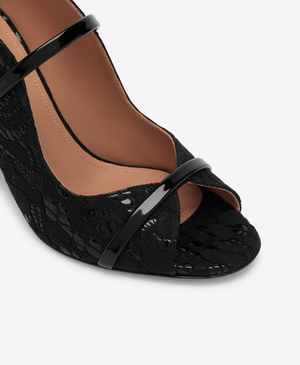 Norah 85 Black Gloss Sandals Malone Souliers