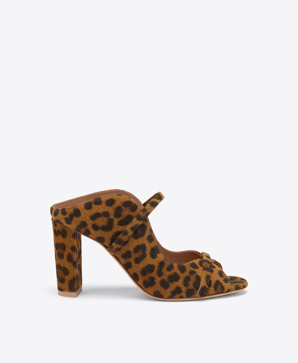 Norah 85 Leopard Suede Heeled Sandals Malone Souliers