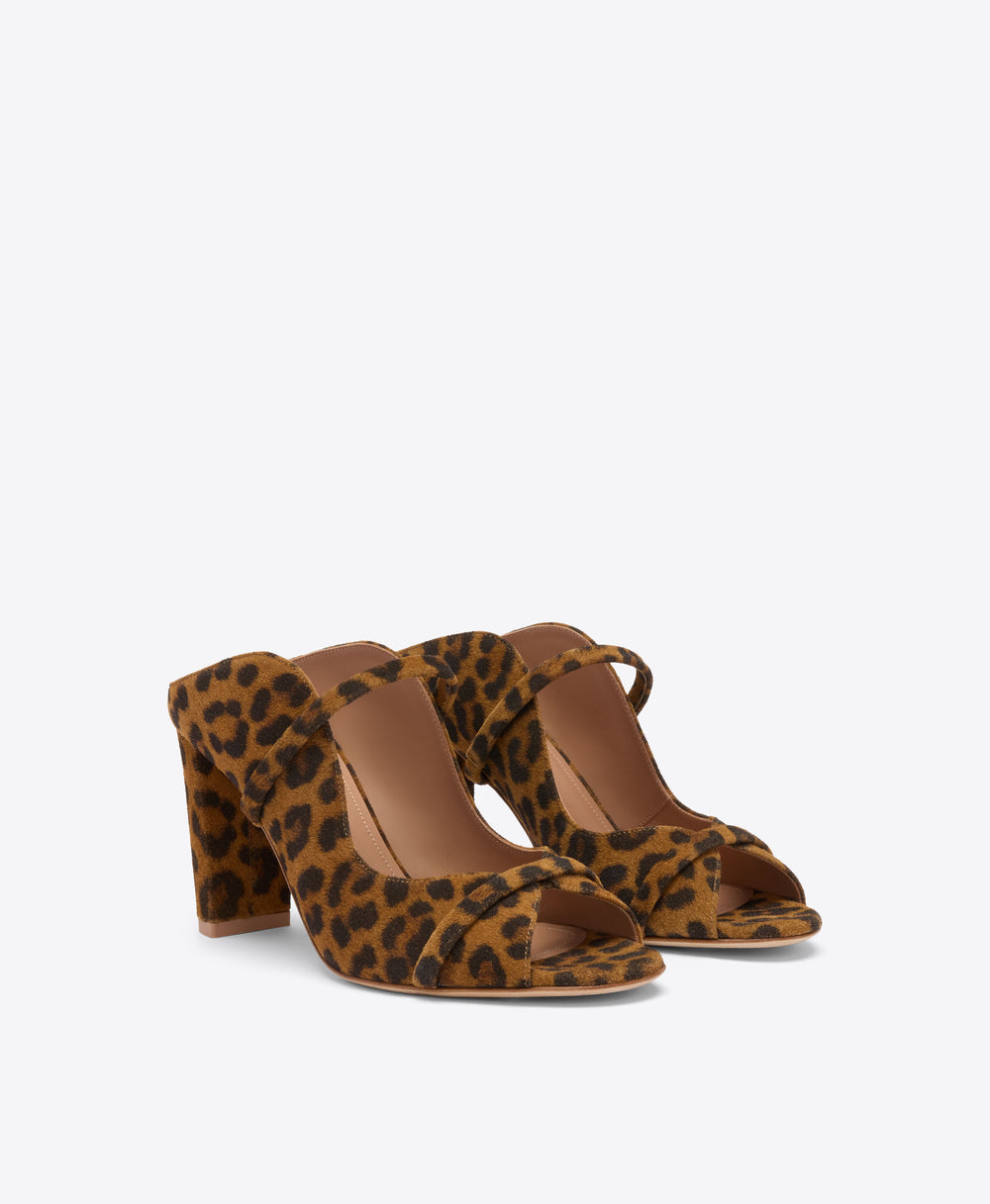 Norah 85 Leopard Suede Heeled Sandals Malone Souliers