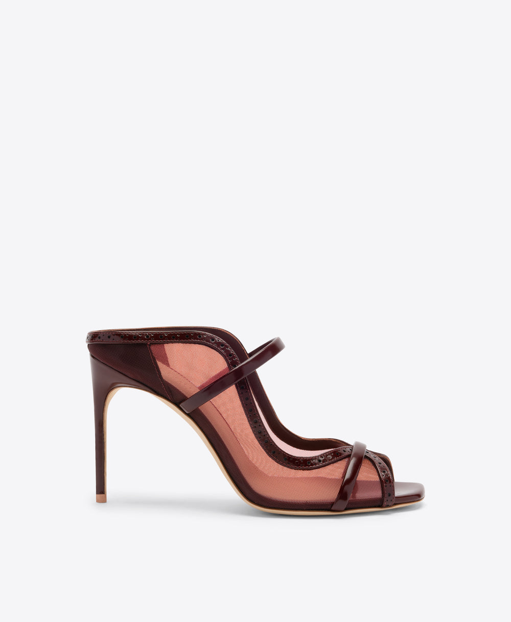 Noah 90 Red Mesh Heeled Sandals Malone Souliers
