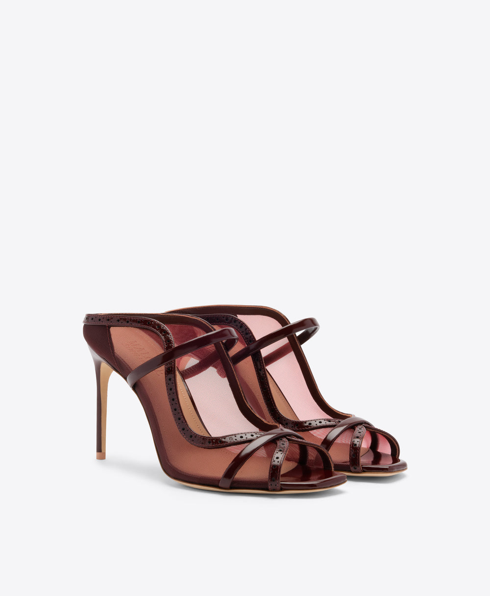 Noah 90 Red Mesh Heeled Sandals Malone Souliers