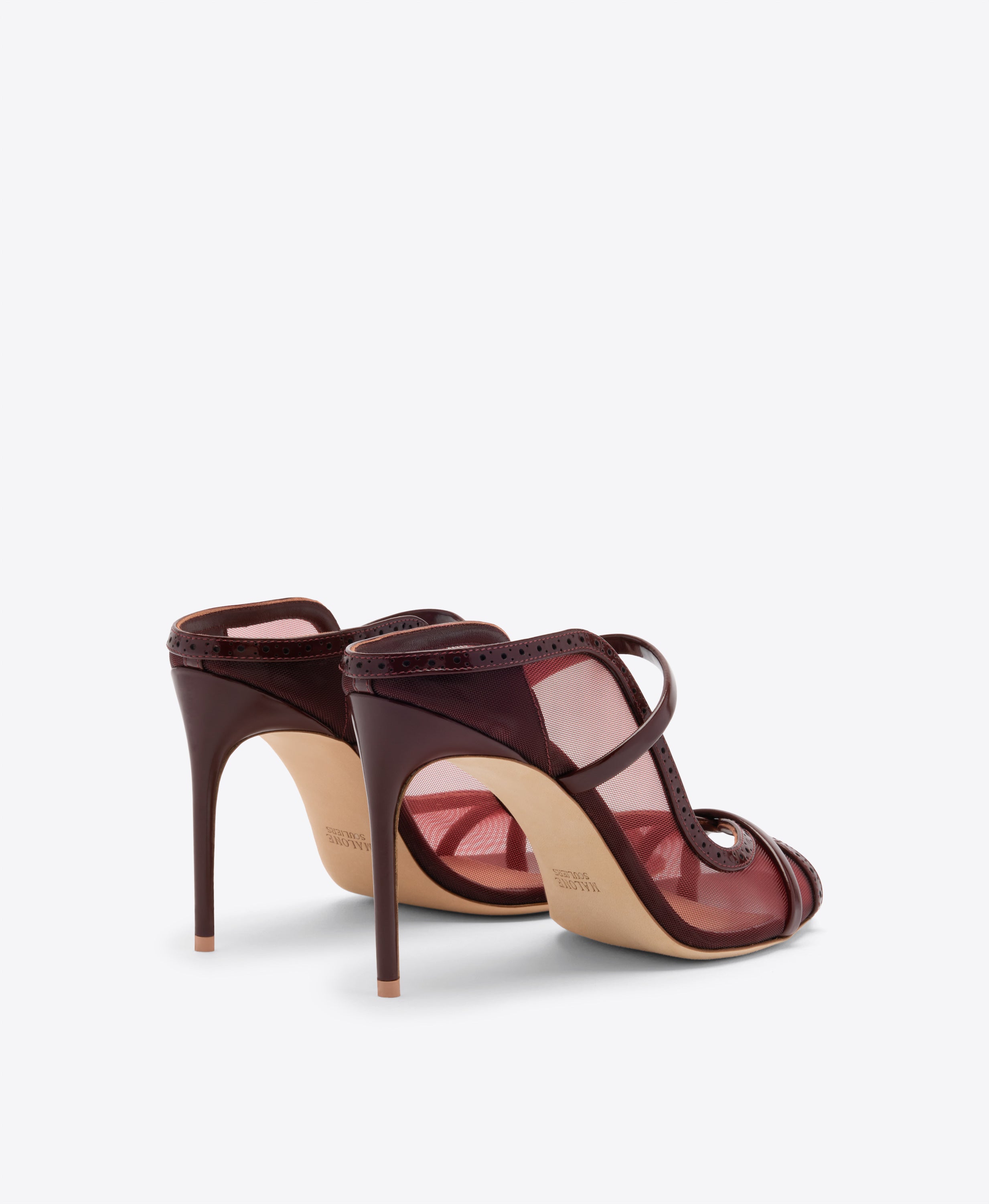 Noah 90 Red Mesh Heeled Sandals Malone Souliers