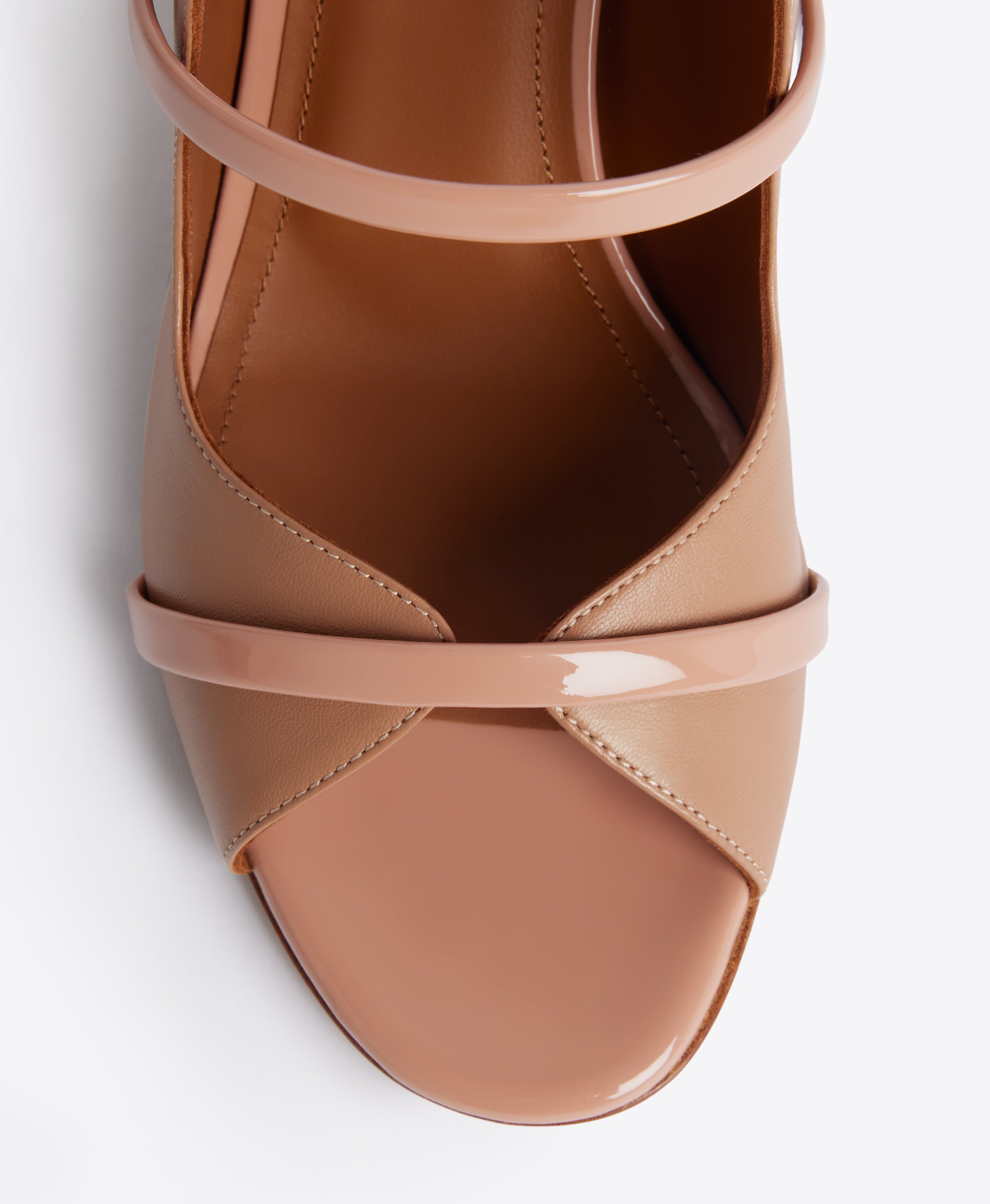 Norah 70mm Nude Leather Block Heel Mule | Malone Souliers