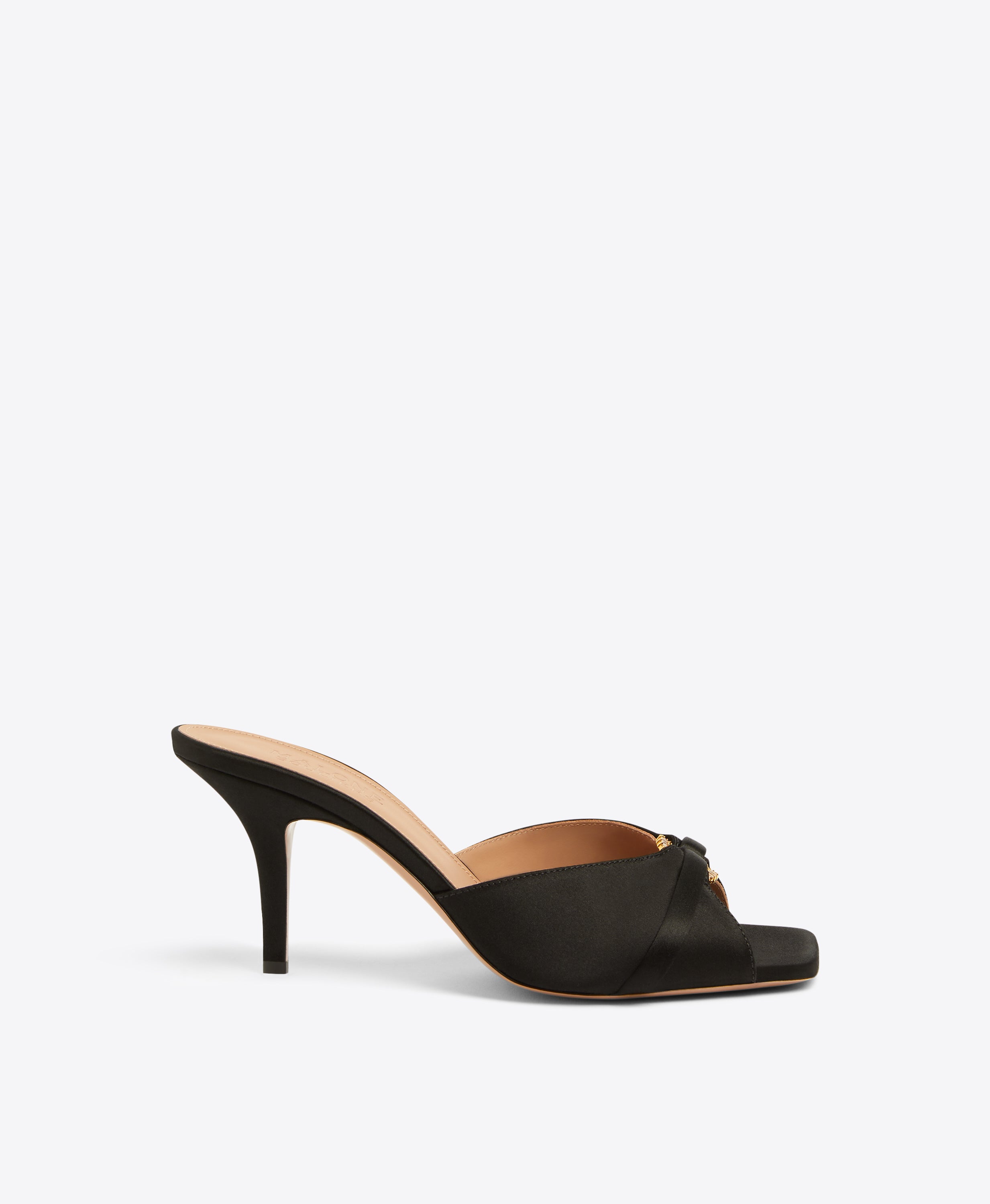 Malone Souliers Black Mules With Gold Chain AZALEA WANG ENYA
