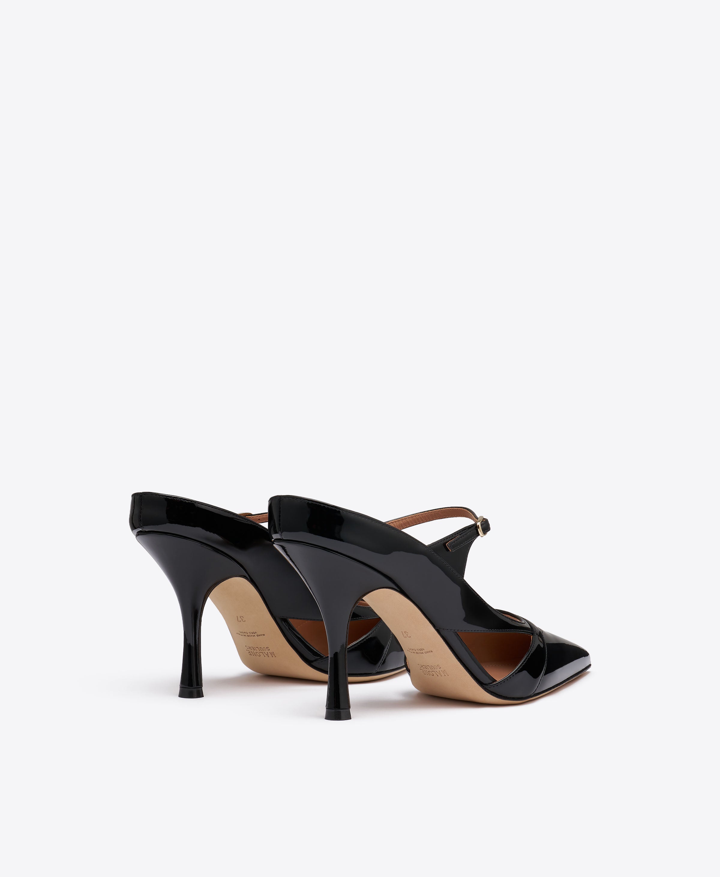 Patty 90 Black Patent Leather Mules|Malone Souliers