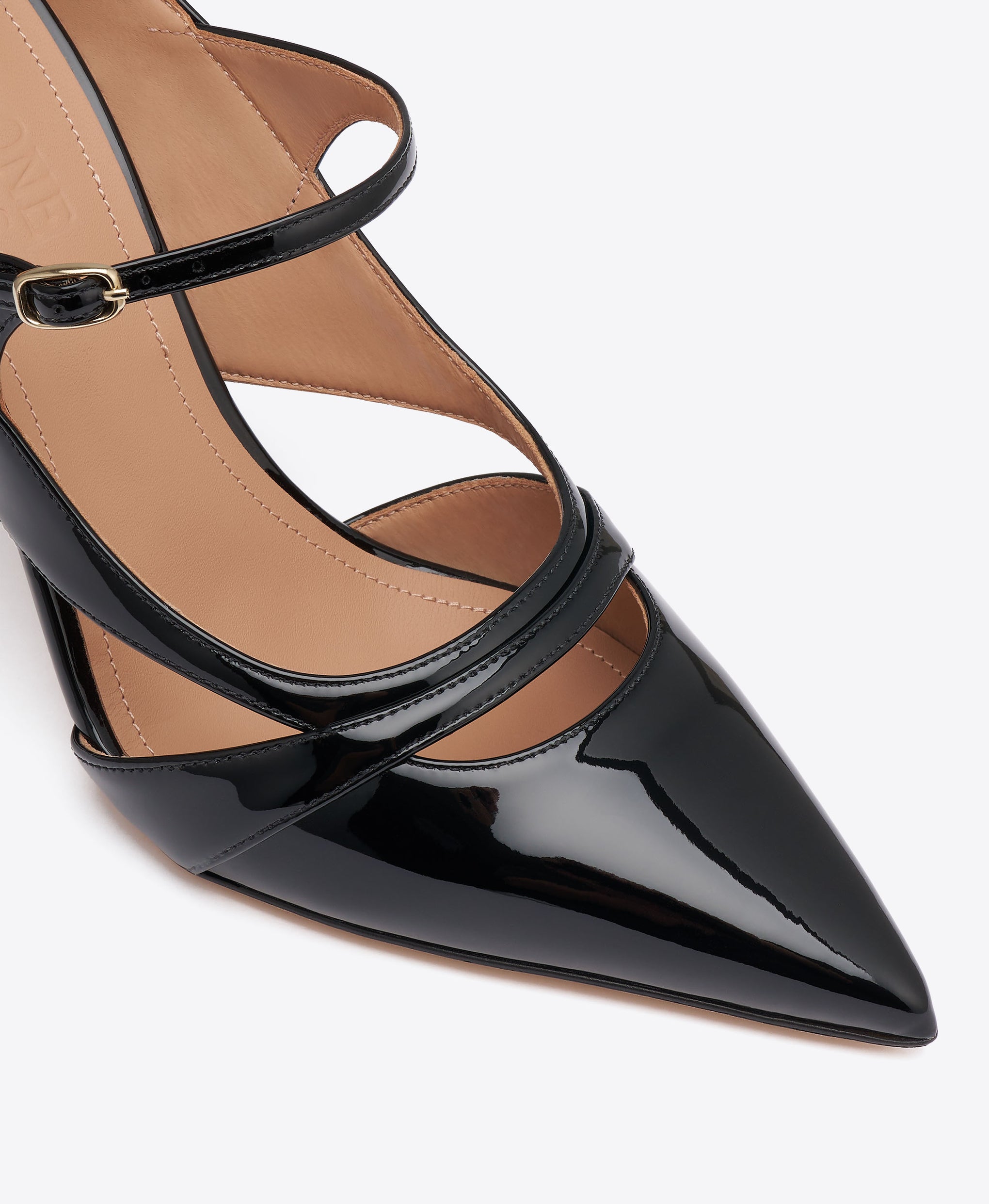 Patty 90 Black Patent Leather Heeled Mules Malone Souliers