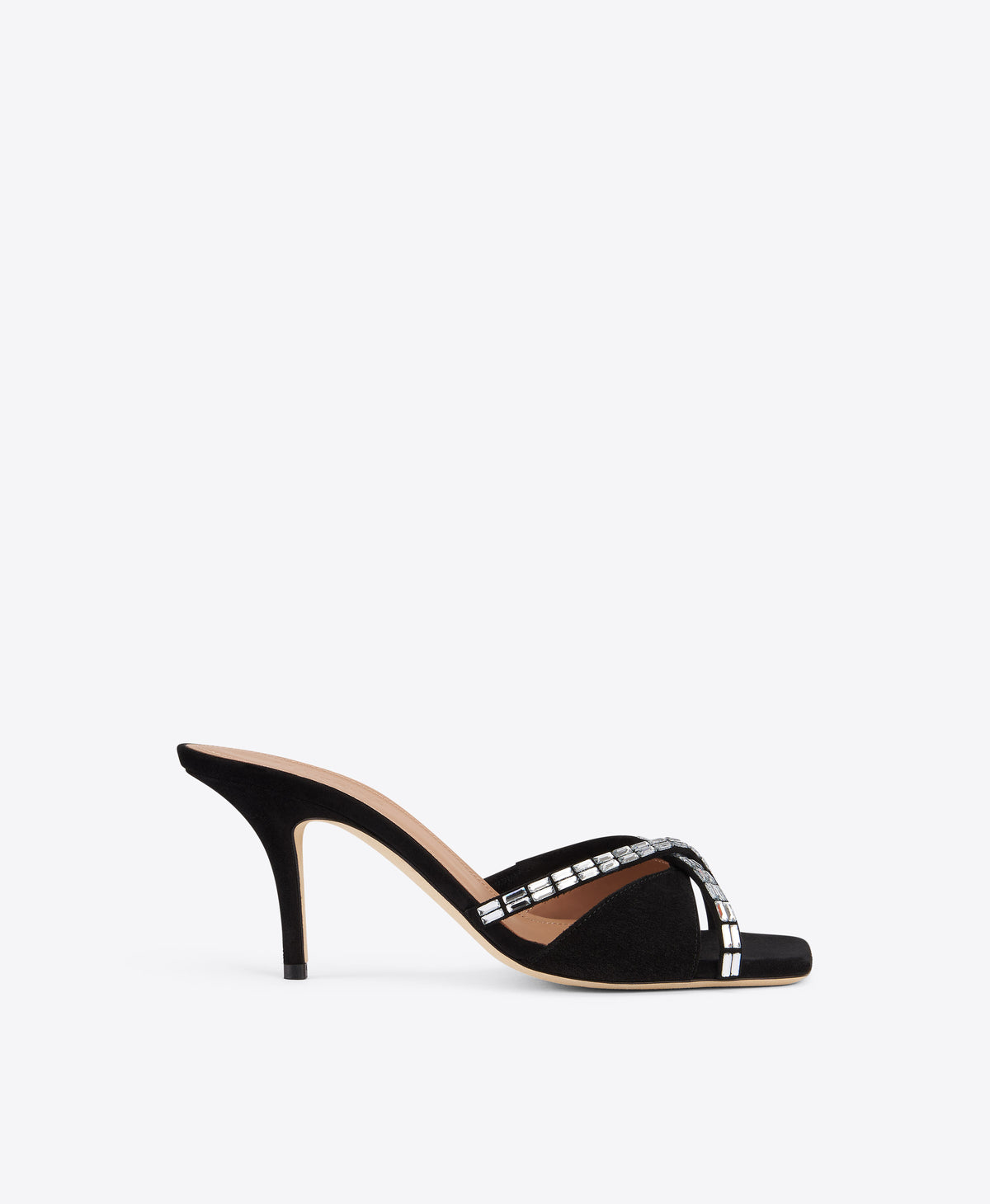 Penn 70 Black Crystal-Embellished Suede Sandals Malone Souliers