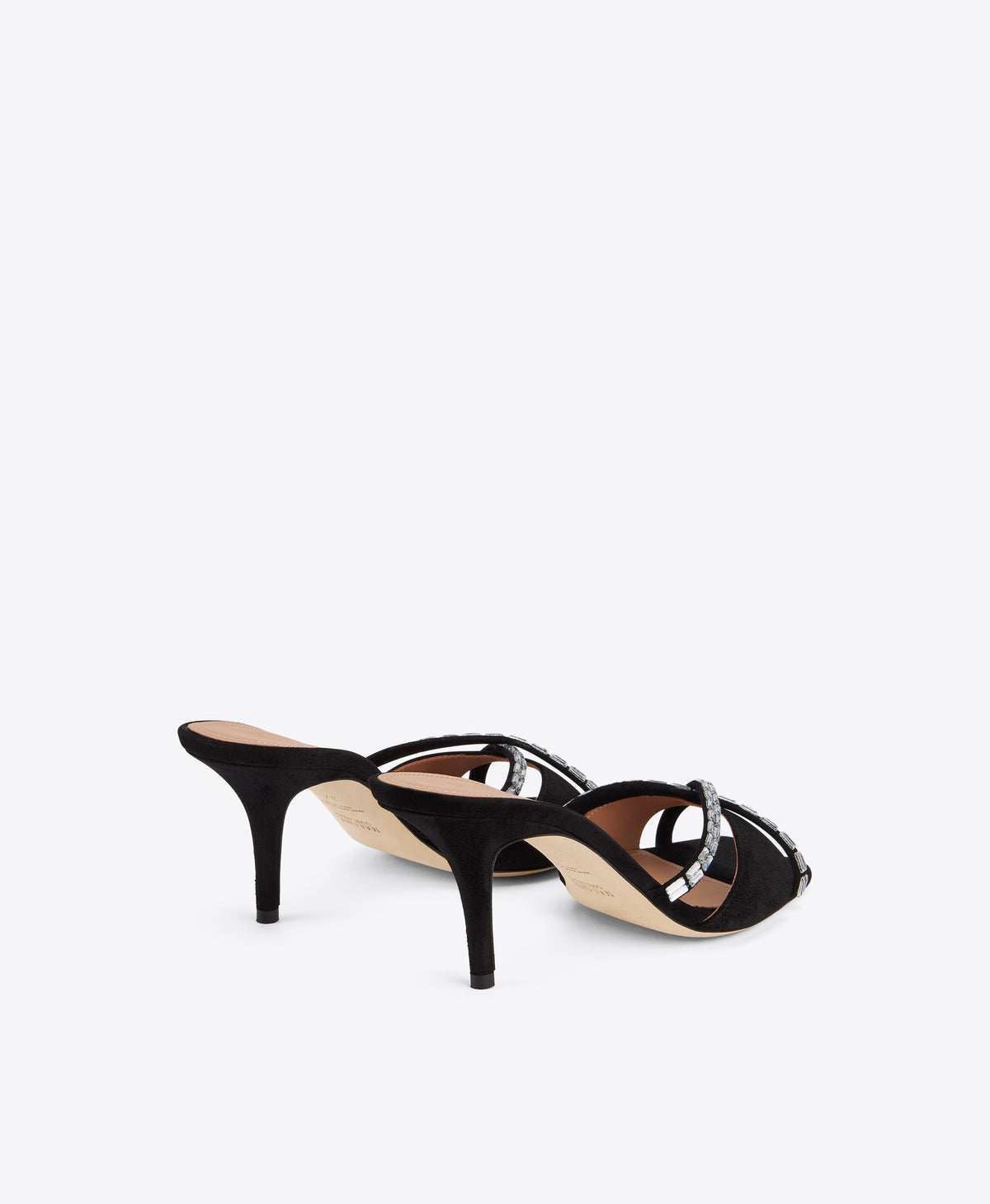Penn 70 Black Crystal-Embellished Suede Sandals Malone Souliers