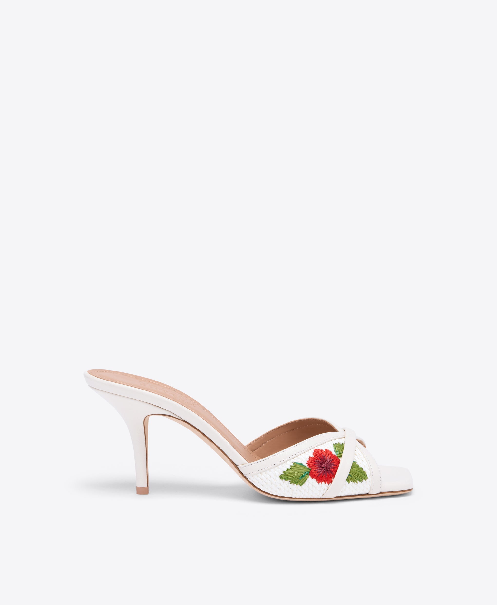 Perla 70 White Raffia Sandals Malone Souliers