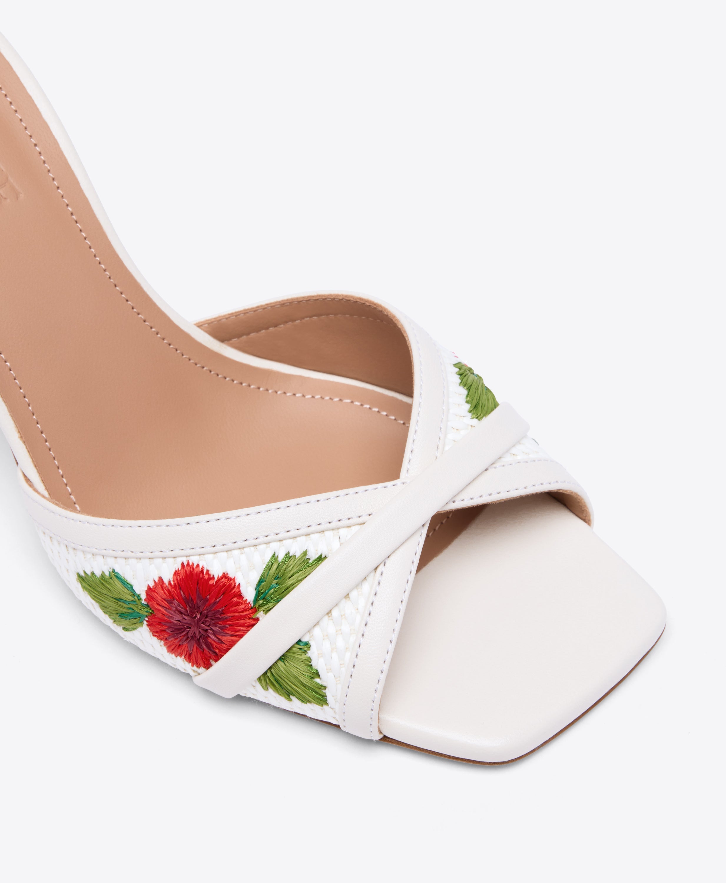Perla 70 White Raffia Sandals | Malone Souliers