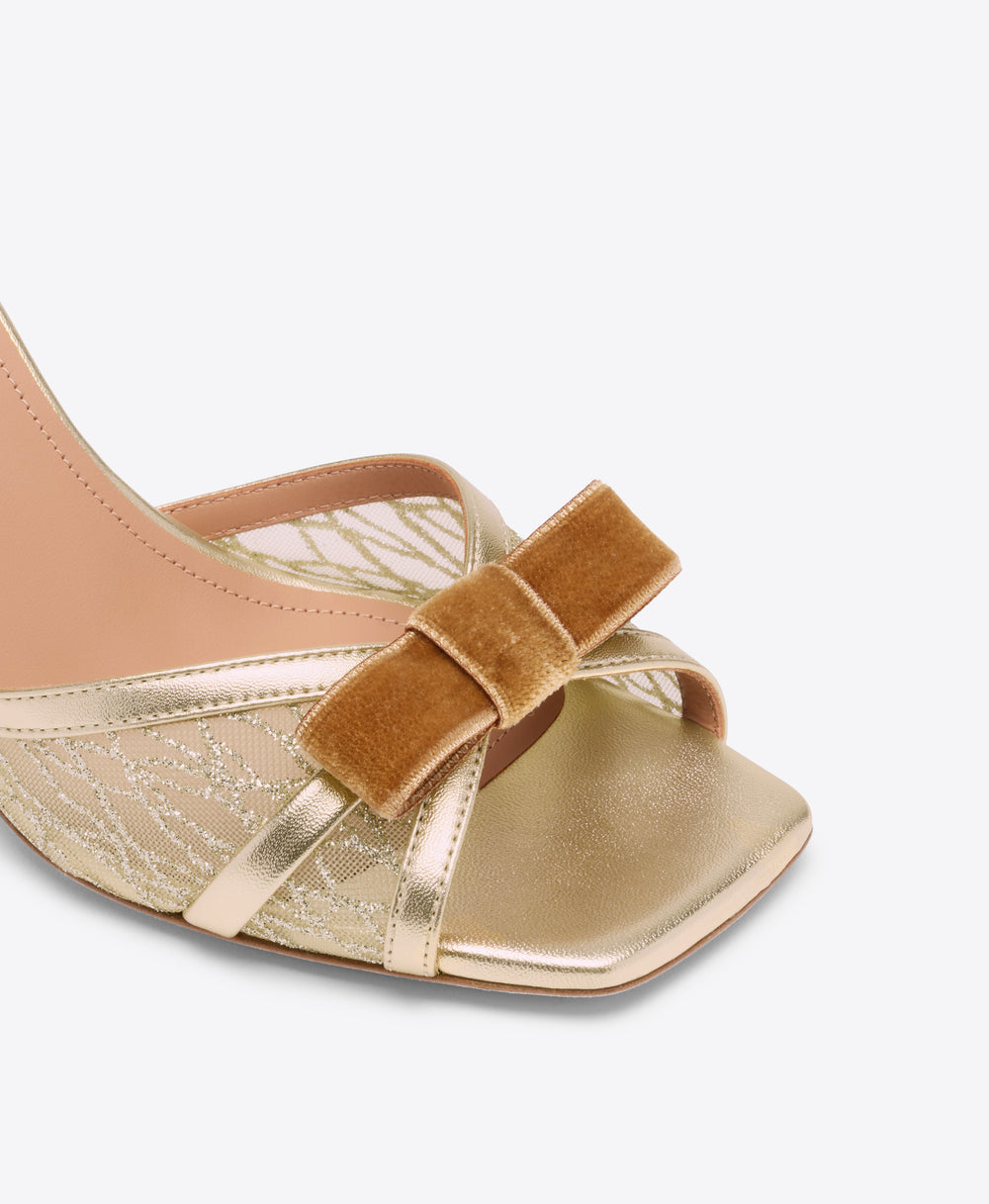 Perla 70 Gold Glitter Heeled Sandals Malone Souliers