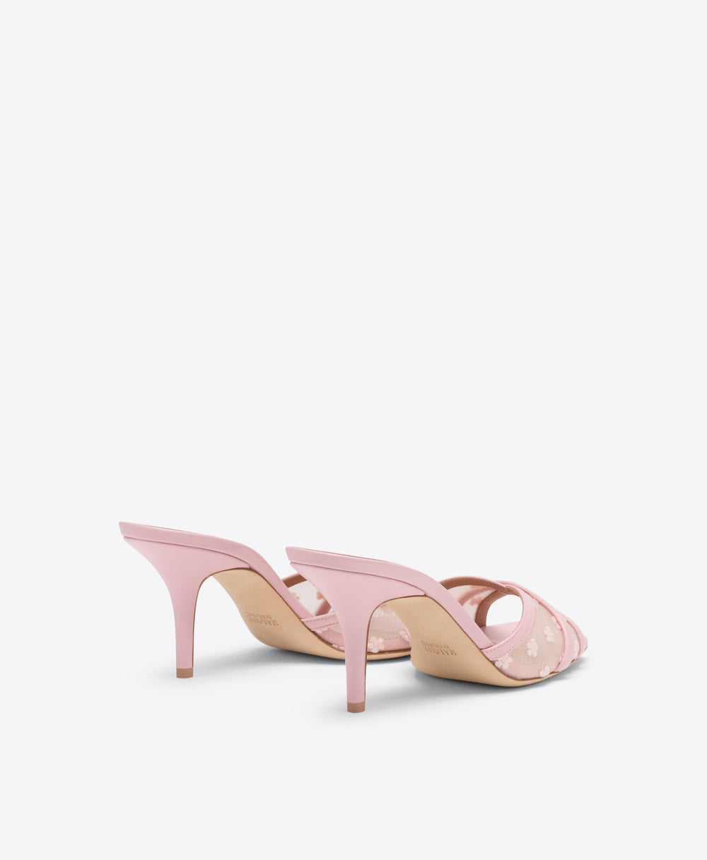 Perla 70 Pink Floral Mesh Sandals Malone Souliers