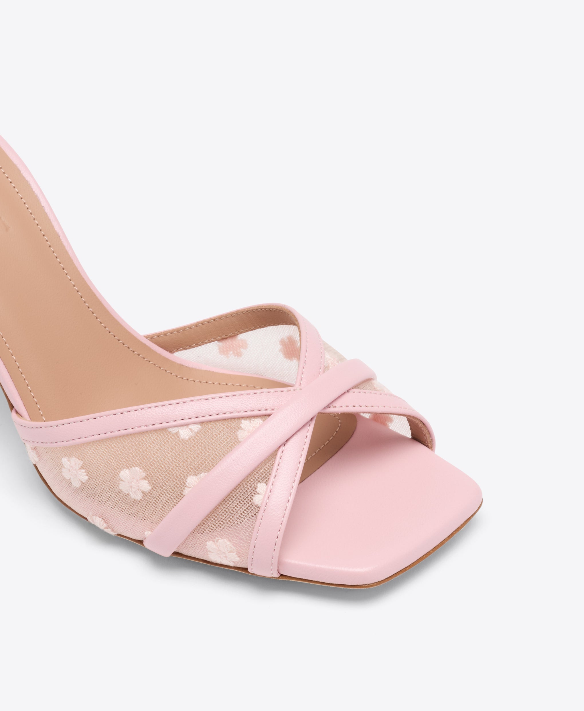 Perla 70 Pink Floral Mesh Sandals Malone Souliers
