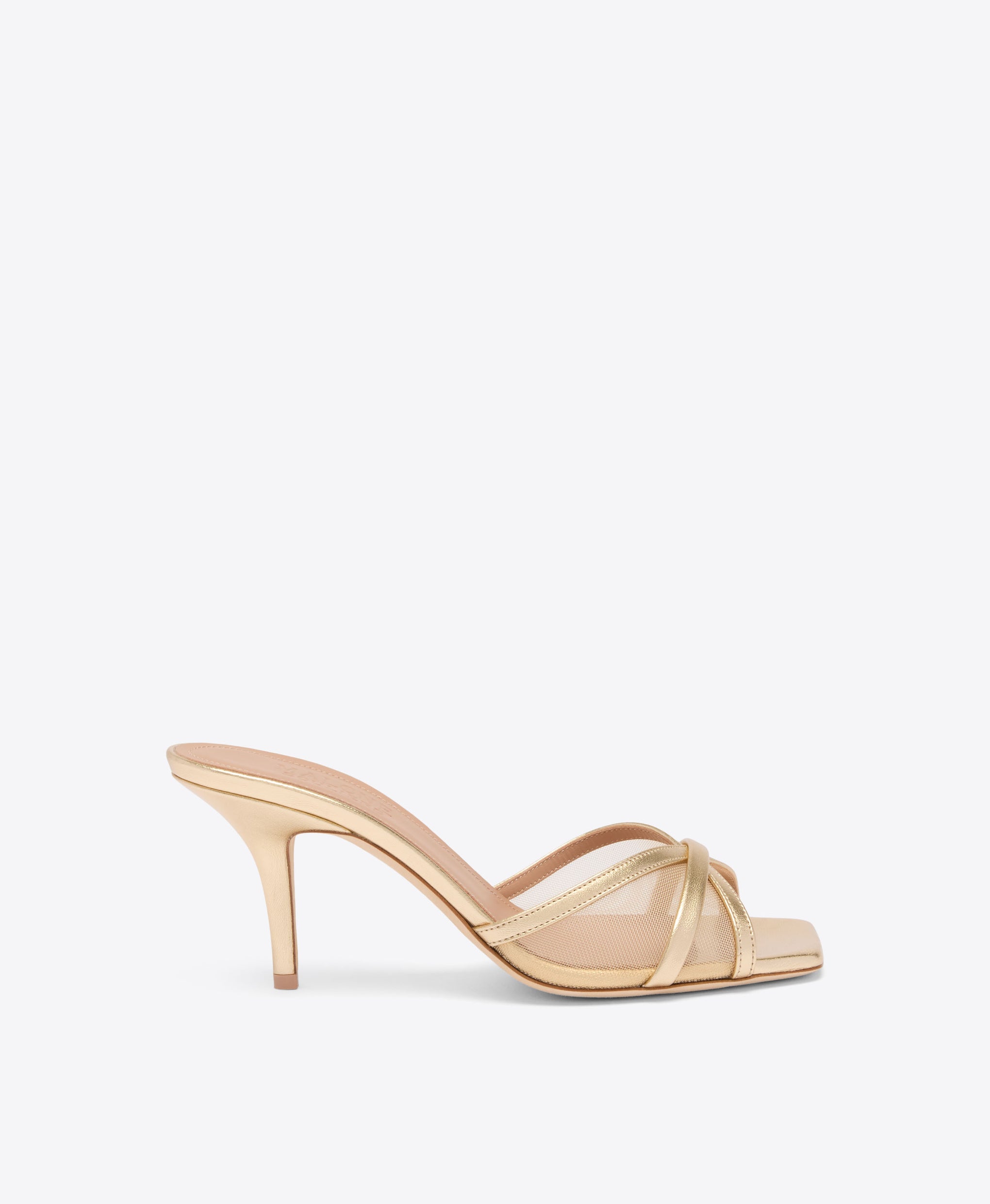 Perla 70 Gold Mesh Heeled Sandals Malone Souliers