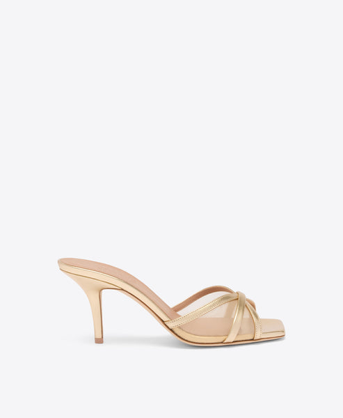 Perla 70 Gold Mesh Heeled Sandals | Malone Souliers