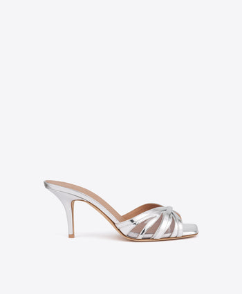 Perla 70 Silver Mirror Leather Sandals