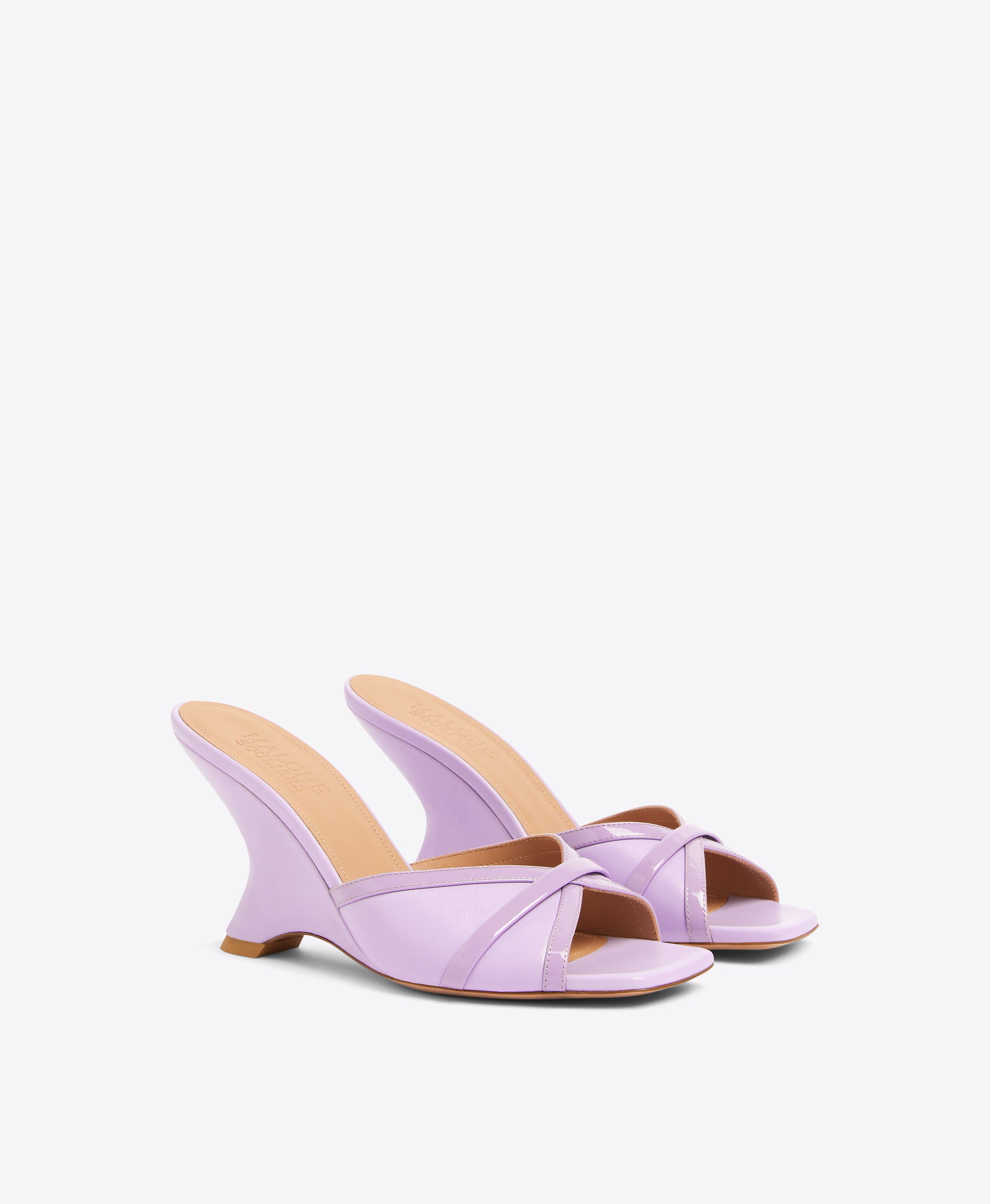 Carys Ankle Strap Mid High Heels In Lilac | XY London | SilkFred US