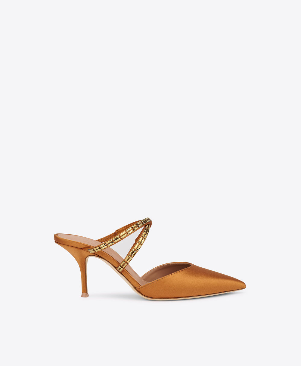 Penn 70 Bronze Crystal-Embellished Satin Mules Malone Souliers