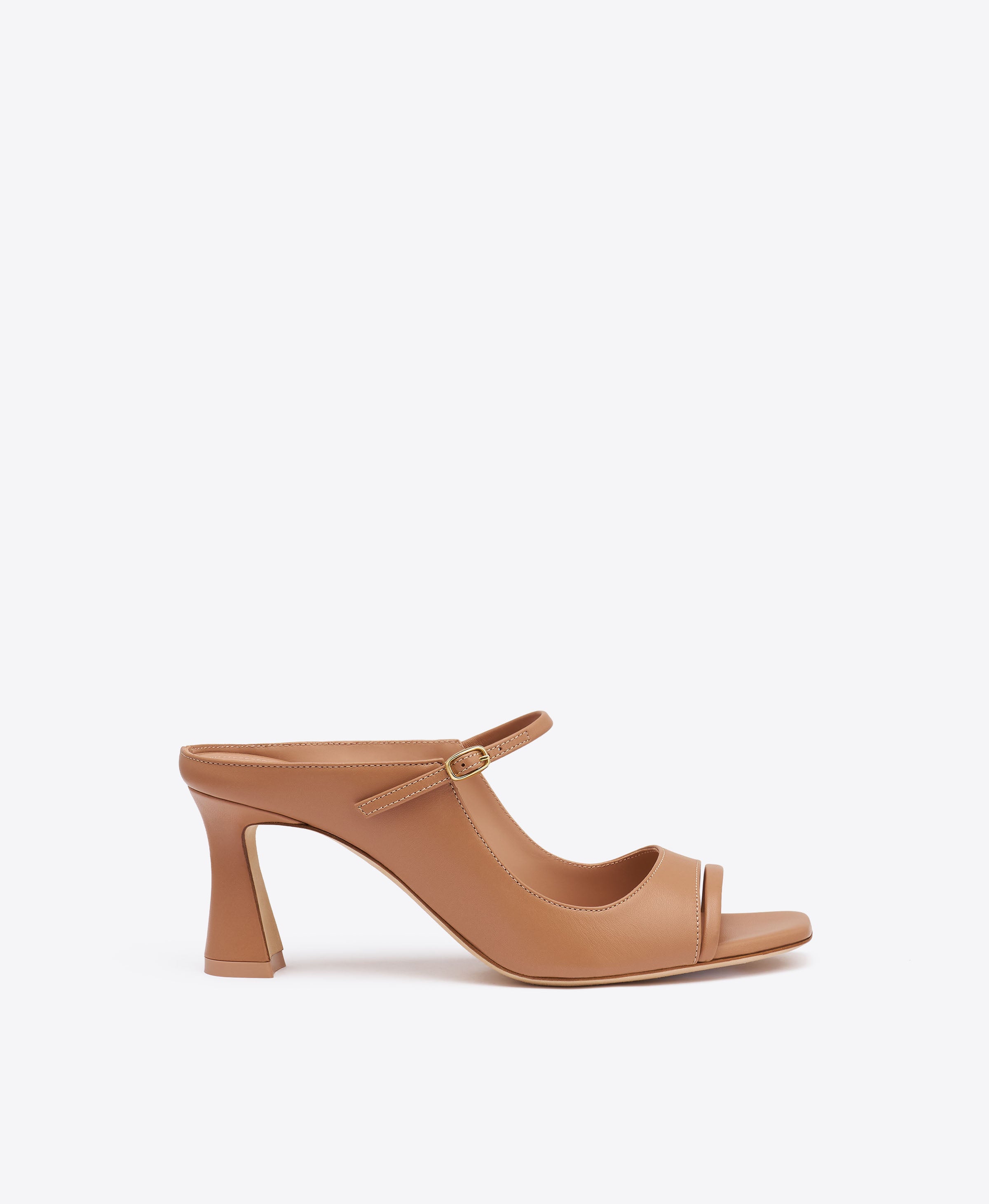 Rania 70 Blush Leather Block Heel Sandals|Malone Souliers