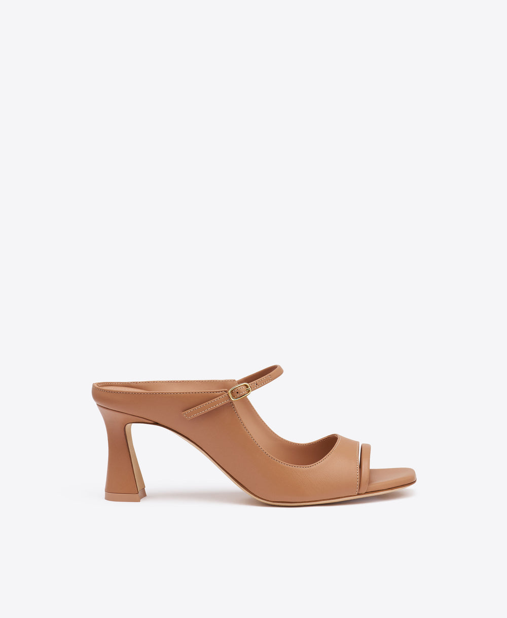 Rania 70 Blush Leather Block Heel Sandals Malone Souliers