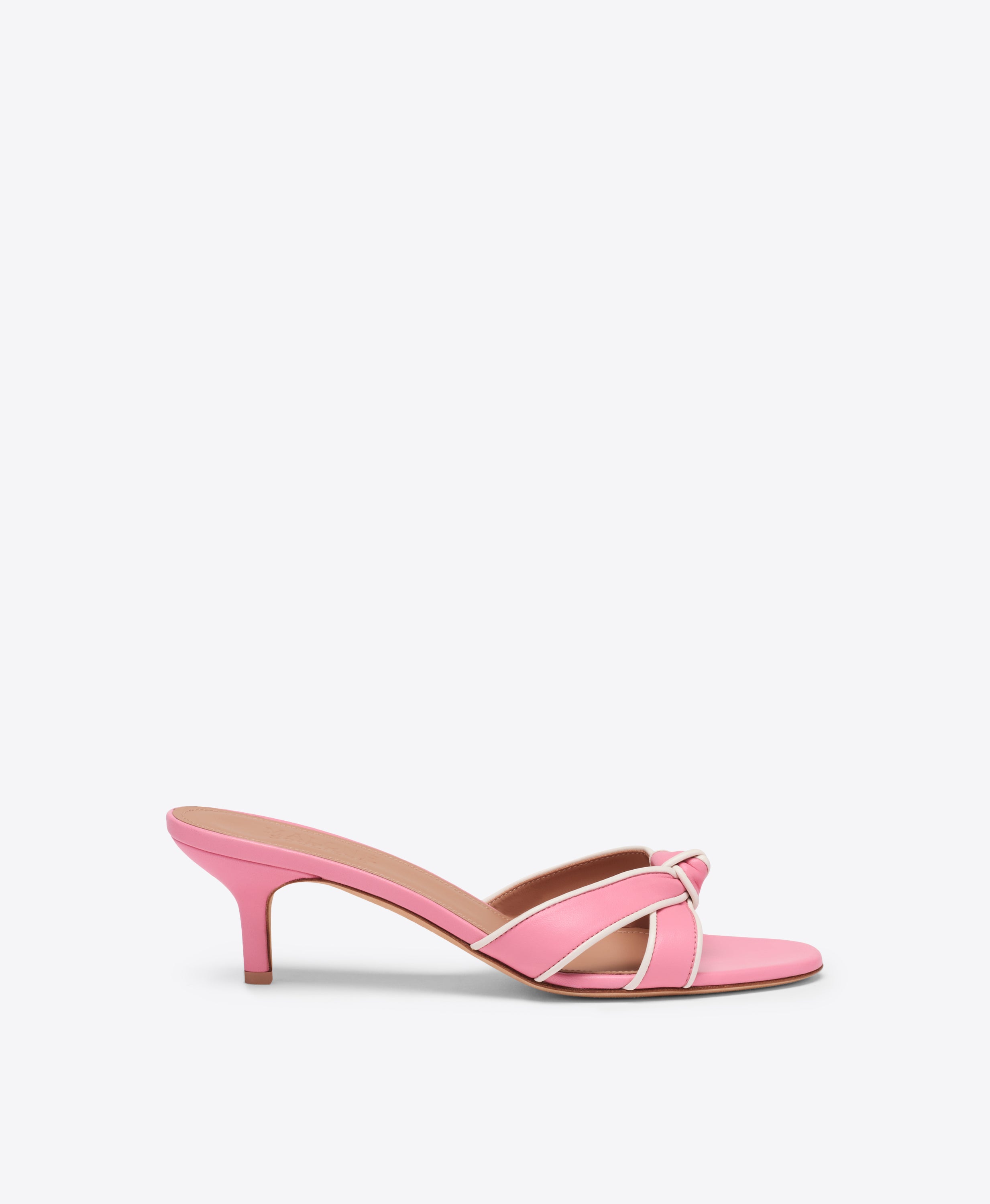Raquel 45 Knotted Leather Kitten Heel Sandals