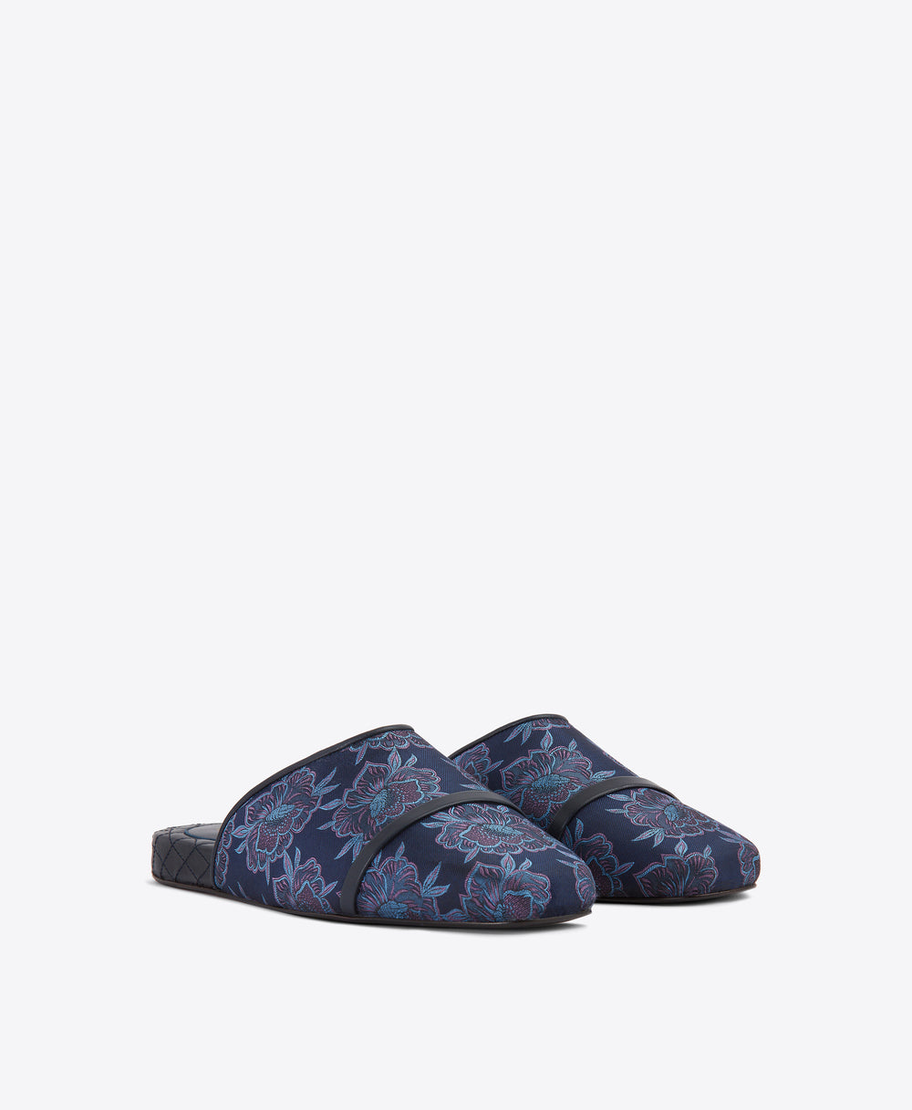 Men's Blue Jacquard Slip On Shoe Malone Souliers