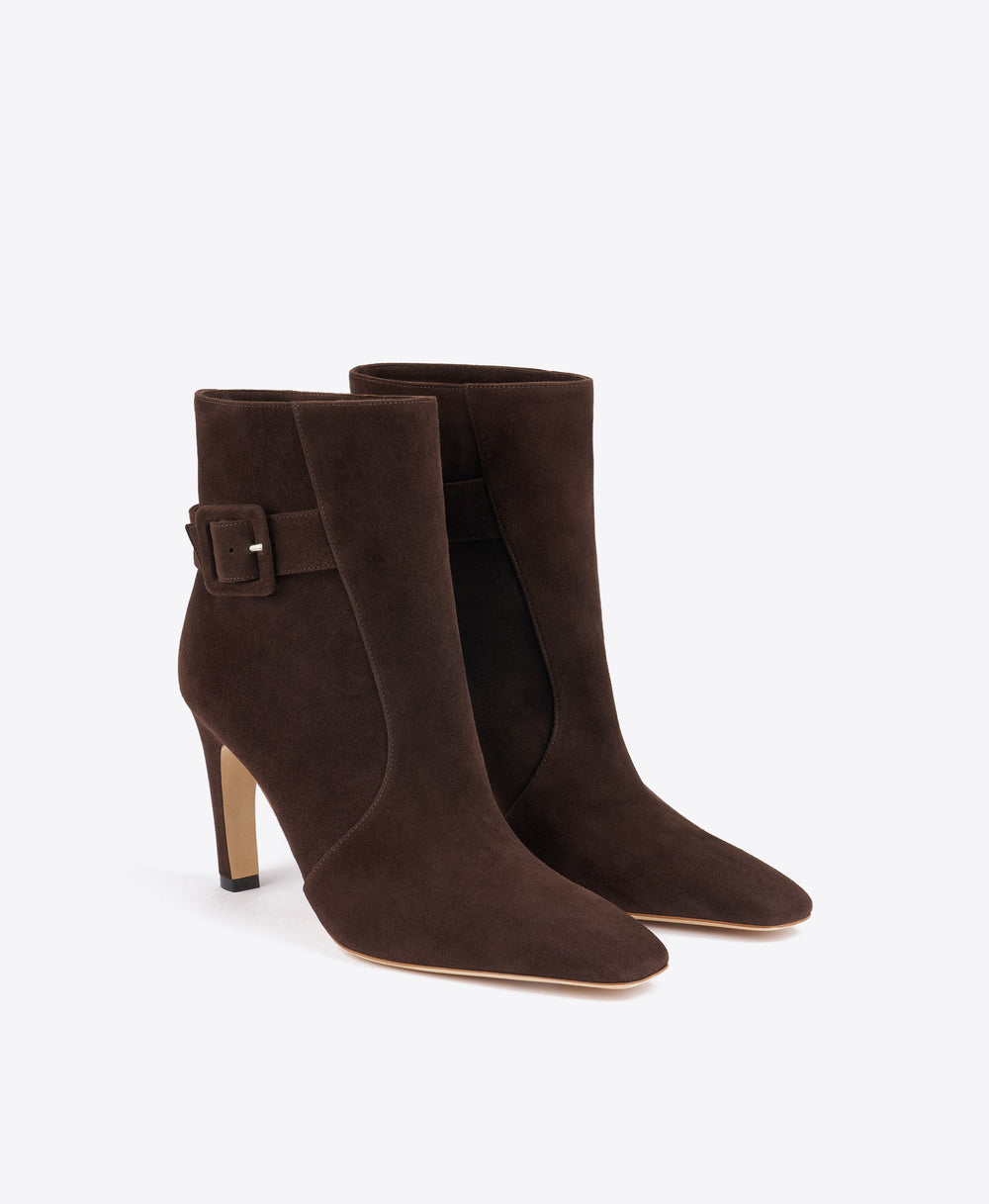Rowan 90 Dark Brown Suede Ankle Boots