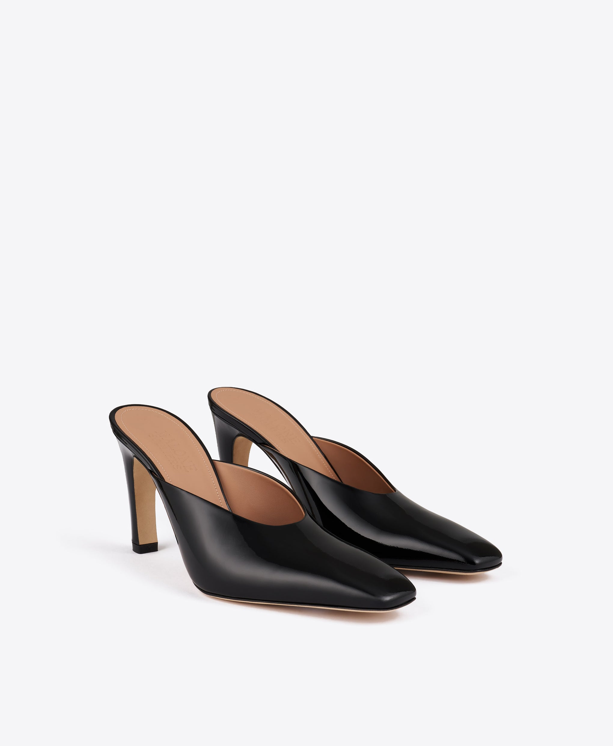 Rowe 90 Black Patent Mules