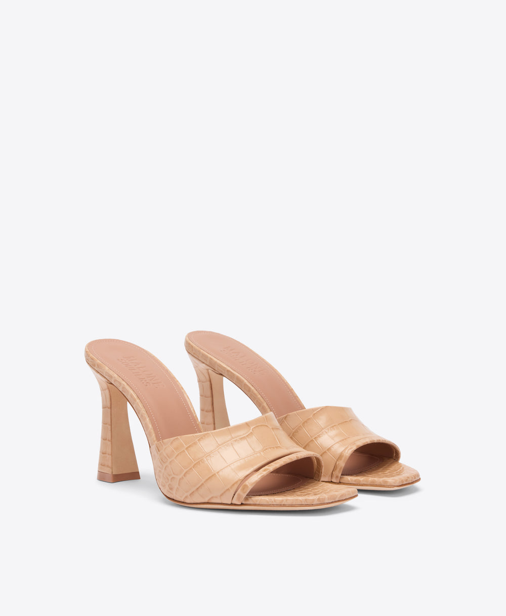 Roxanne 90 Buff Embossed Leather Sandals Malone Souliers