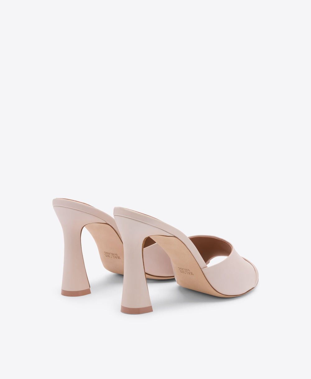 Roxanne 90 Pale Pink Leather Heeled Sandals  Malone Souliers