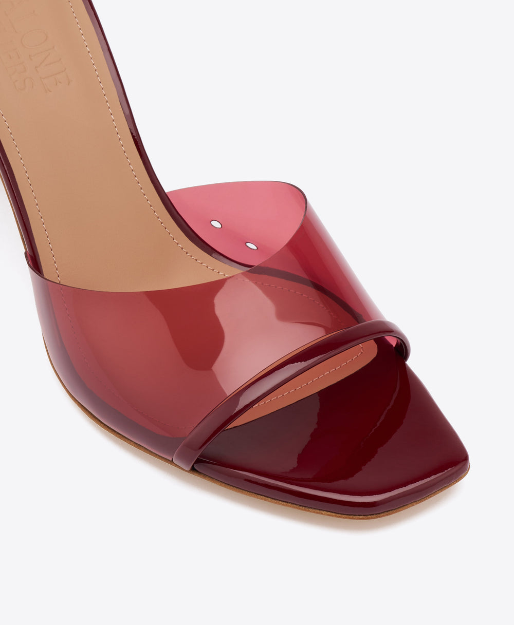 Roxanne 70 Red Patent Leather Sandals with Block Heel Malone Souliers