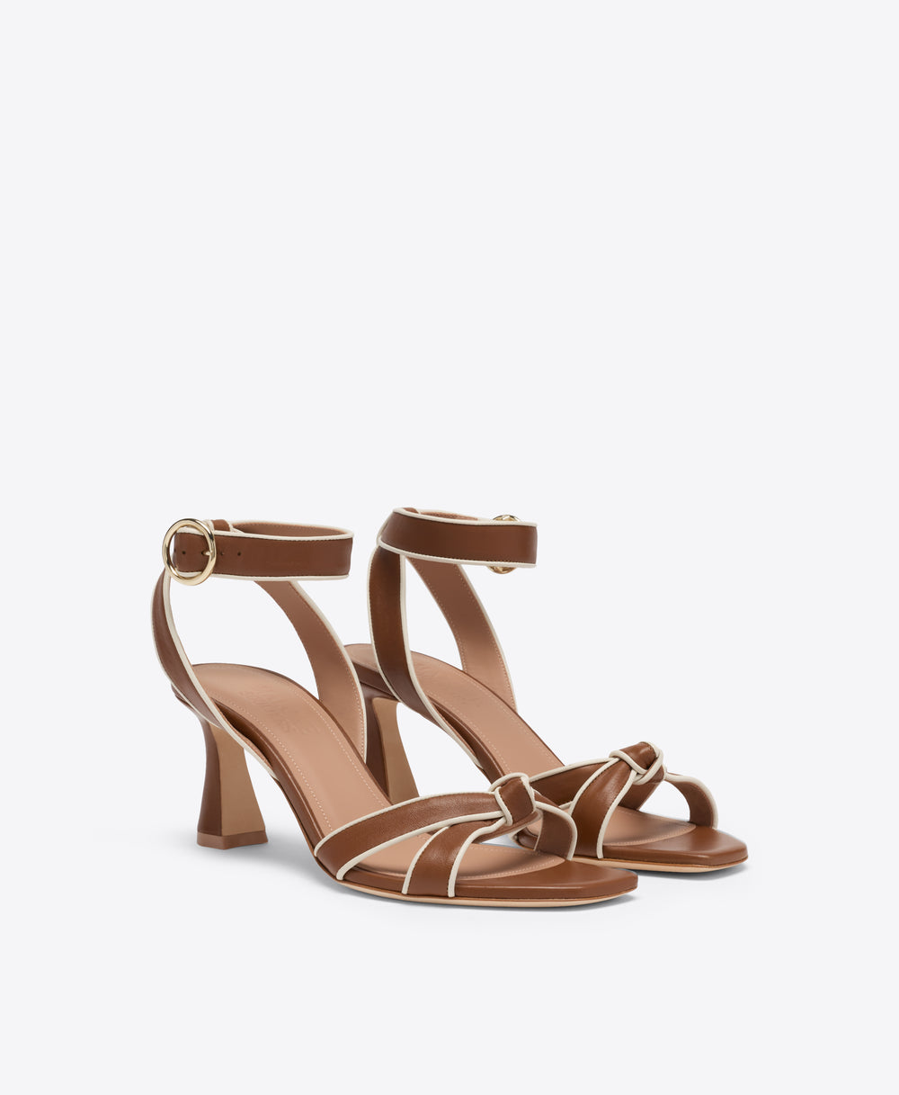 Rudi 70 Brown Leather Heeled Sandals  Malone Souliers