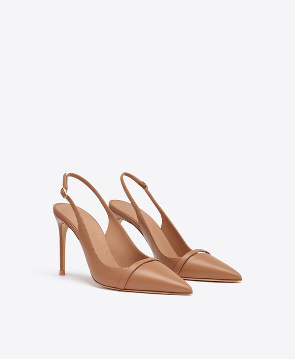 Schiffer 90 Blush Leather Slingback Pumps Malone Souliers
