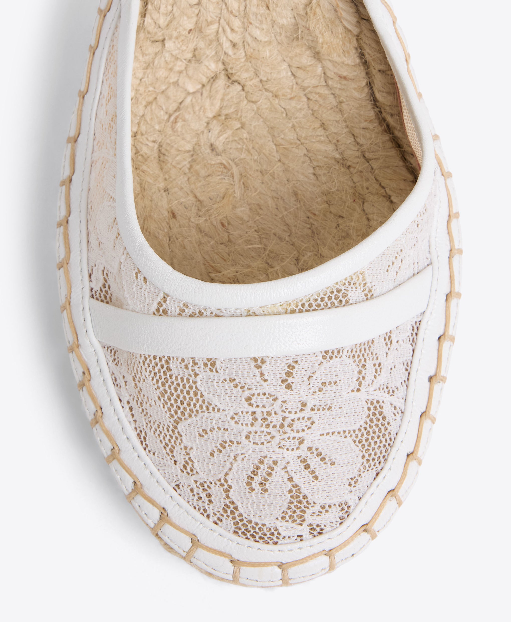 White Lace Mesh Wedge with Ribbons Malone Souliers