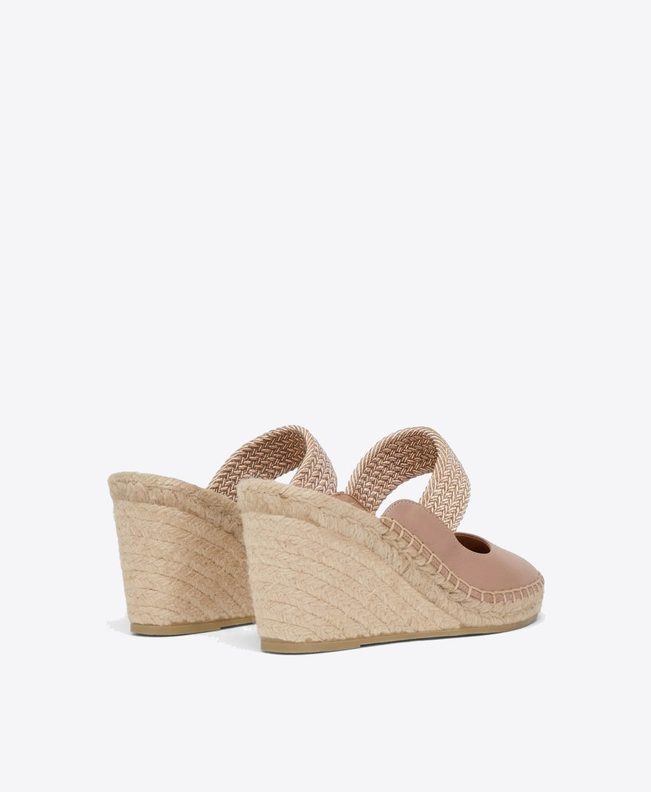 Siena 70mm Blush Leather Closed Toe Wedges